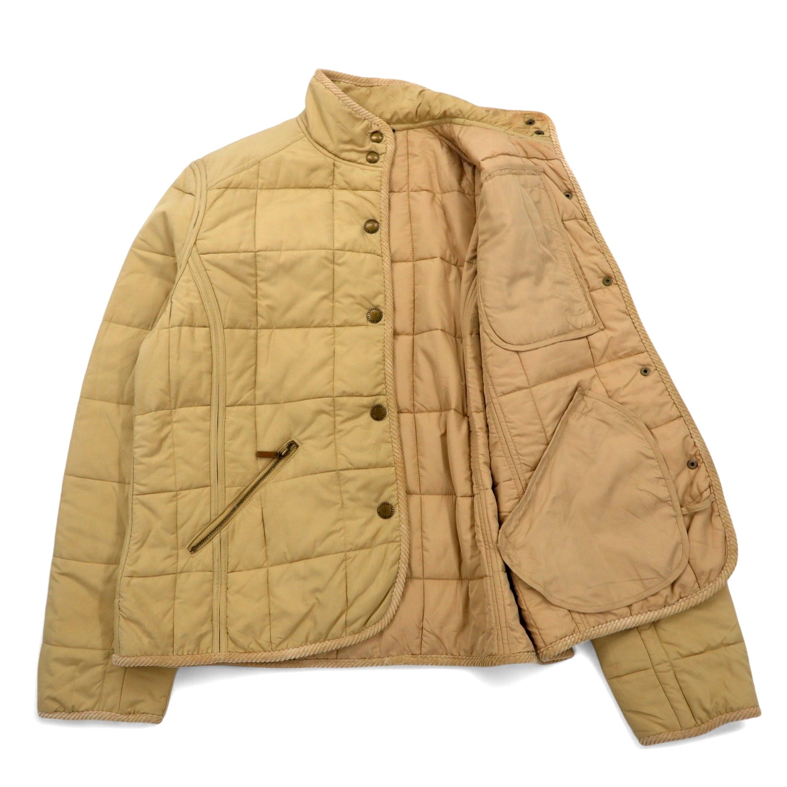 LAUREN RALPH LAUREN Giacca trapuntata anni '90 XL Beige Poliestere