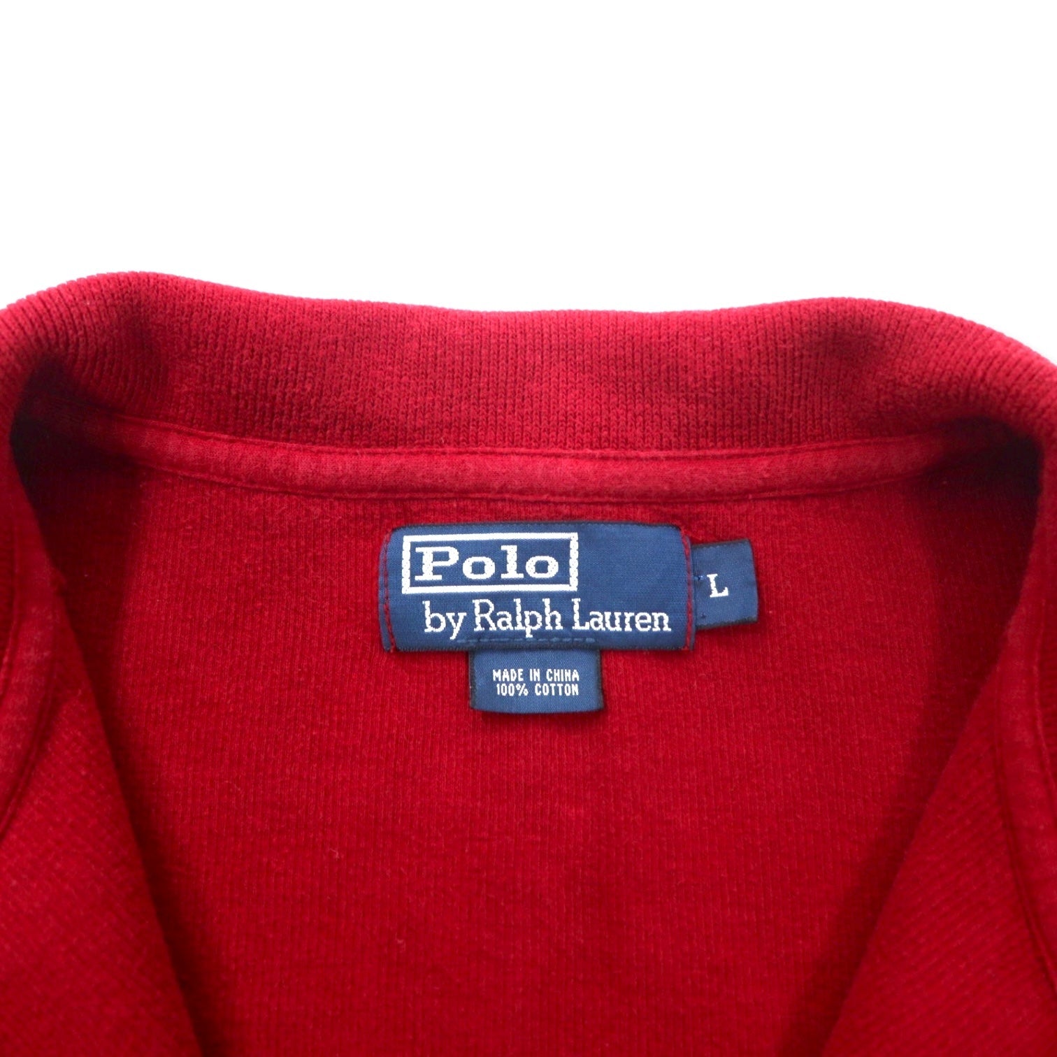 Polo by Ralph Lauren Felpa con mezza zip L rossa cotone ricamo pony piccolo