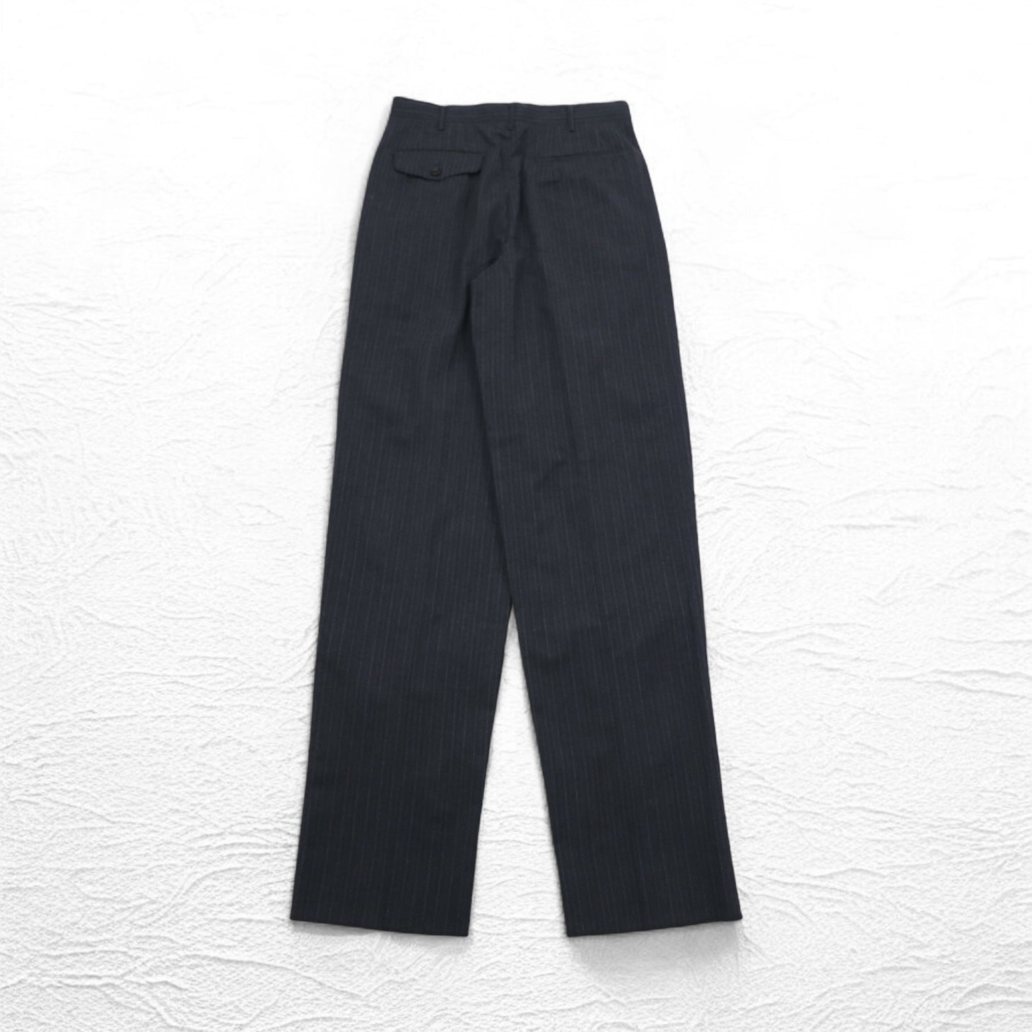 COMME des GARCONS Pantaloni a pieghe anni '80 L Grigio a righe HP-1103L Made in Japan Nuovo con etichette