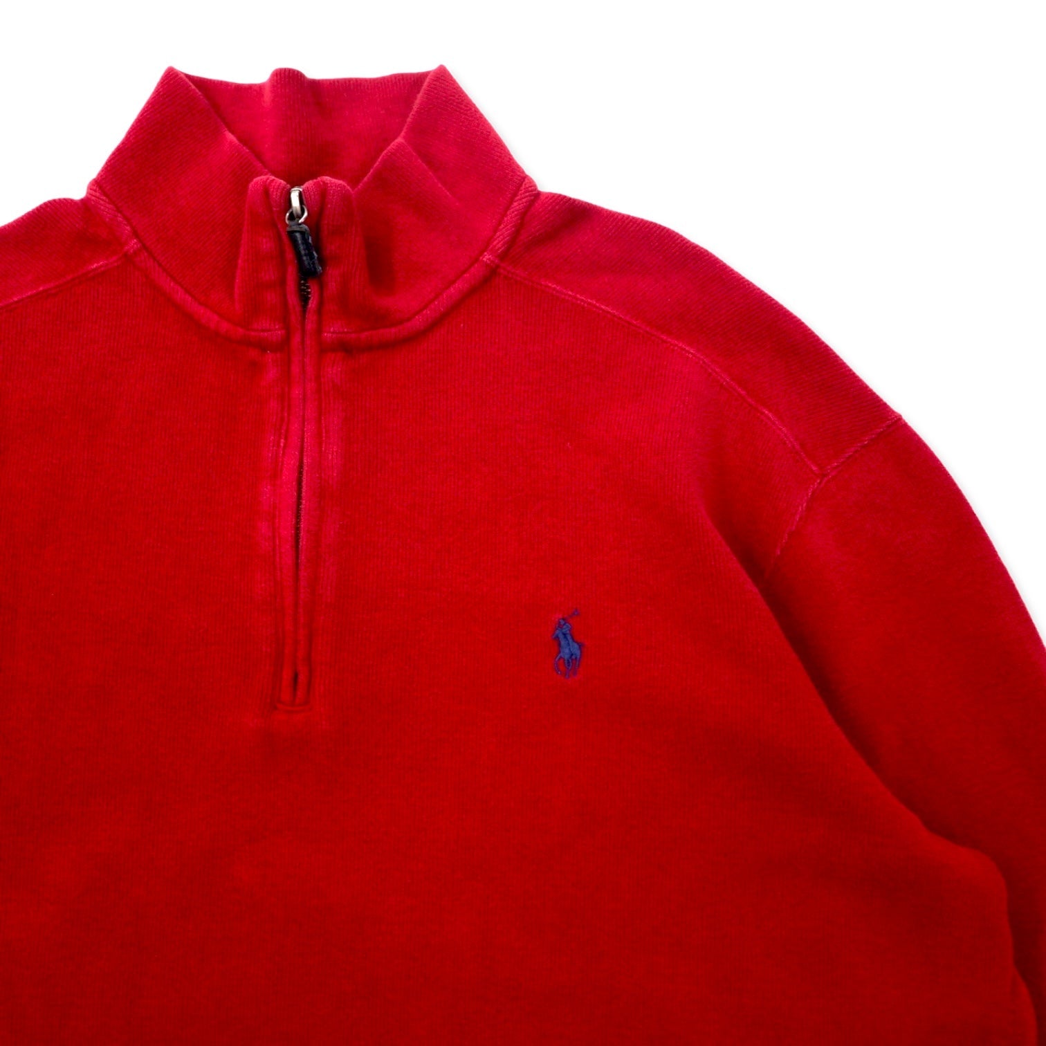 Polo by Ralph Lauren Felpa con mezza zip L rossa cotone ricamo pony piccolo