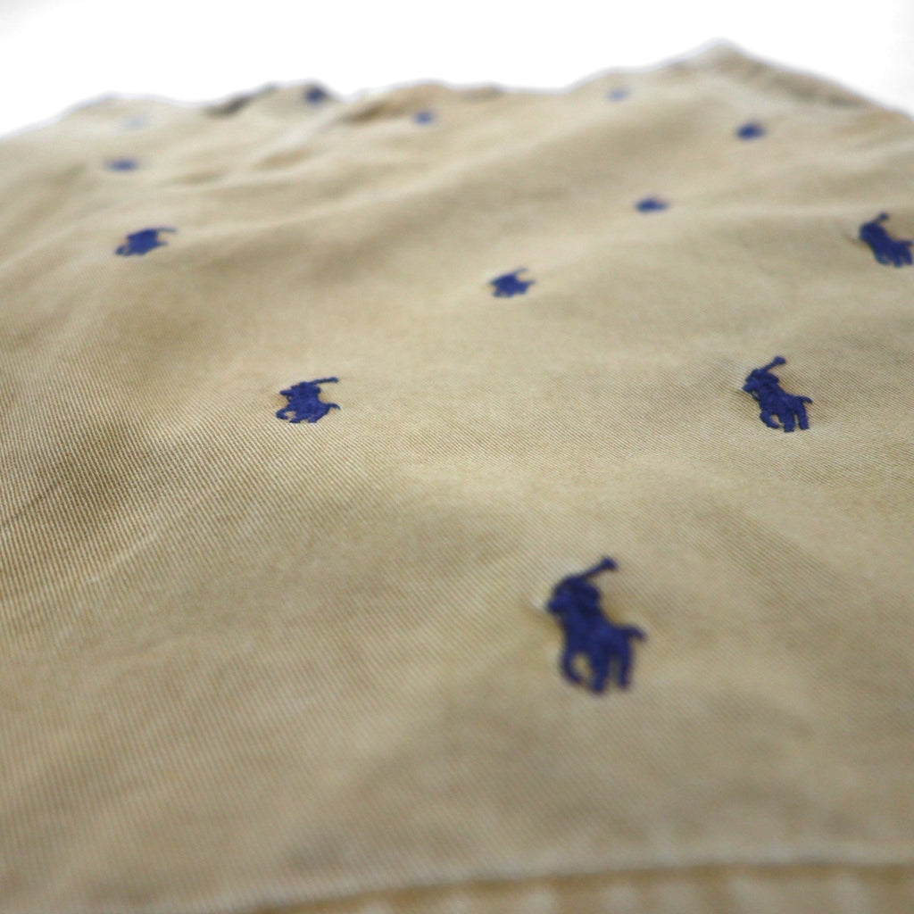 POLO RALPH LAUREN Pantaloncini Chino S Beige Cotone Ricamo Pony All-Over
