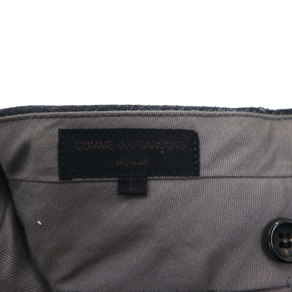 COMME des GARCONS Pantaloni a pieghe anni '80 L Grigio a righe HP-1103L Made in Japan Nuovo con etichette