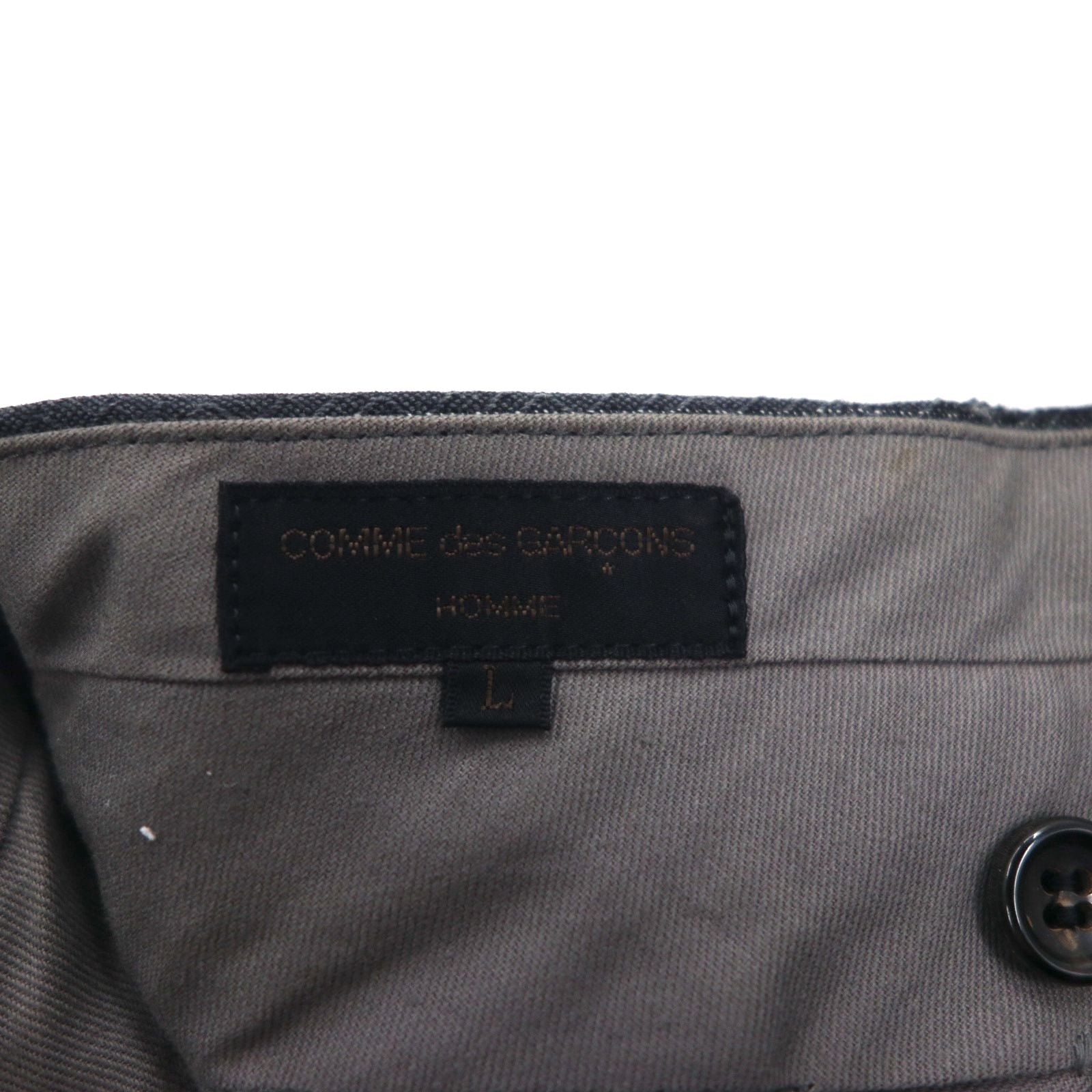 COMME des GARCONS Pantaloni a pieghe anni '80 L Grigio a righe HP-1103L Made in Japan Nuovo con etichette