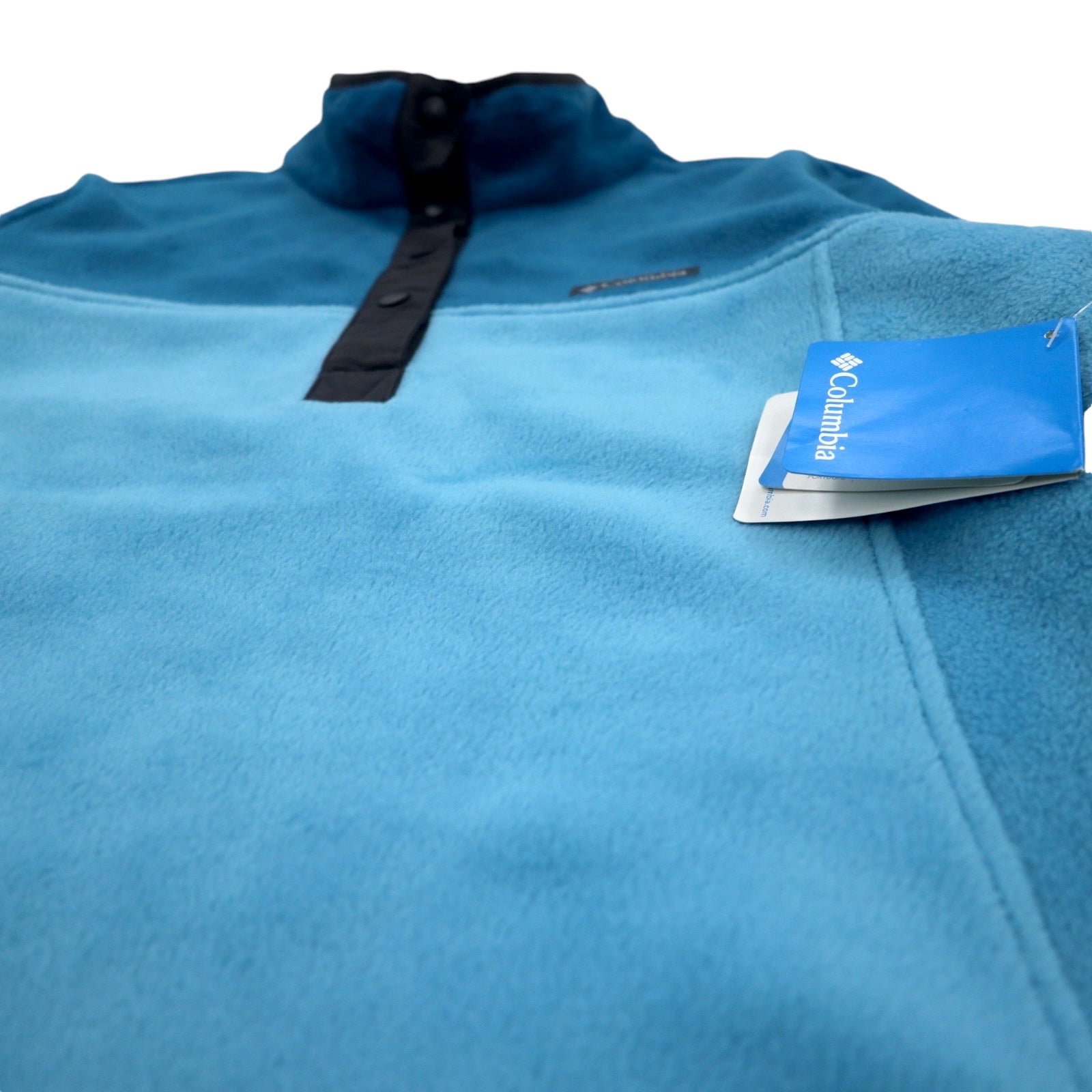Columbia Half Snap T Pile Pullover L Blu bicolore Fleece Pullover XL0632 Nuovo con etichette
