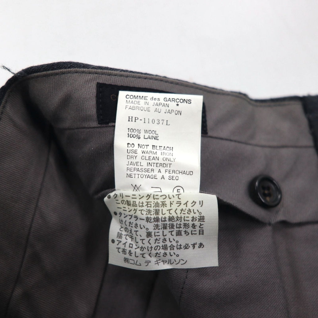 COMME des GARCONS Pantaloni a pieghe anni '80 L Grigio a righe HP-1103L Made in Japan Nuovo con etichette