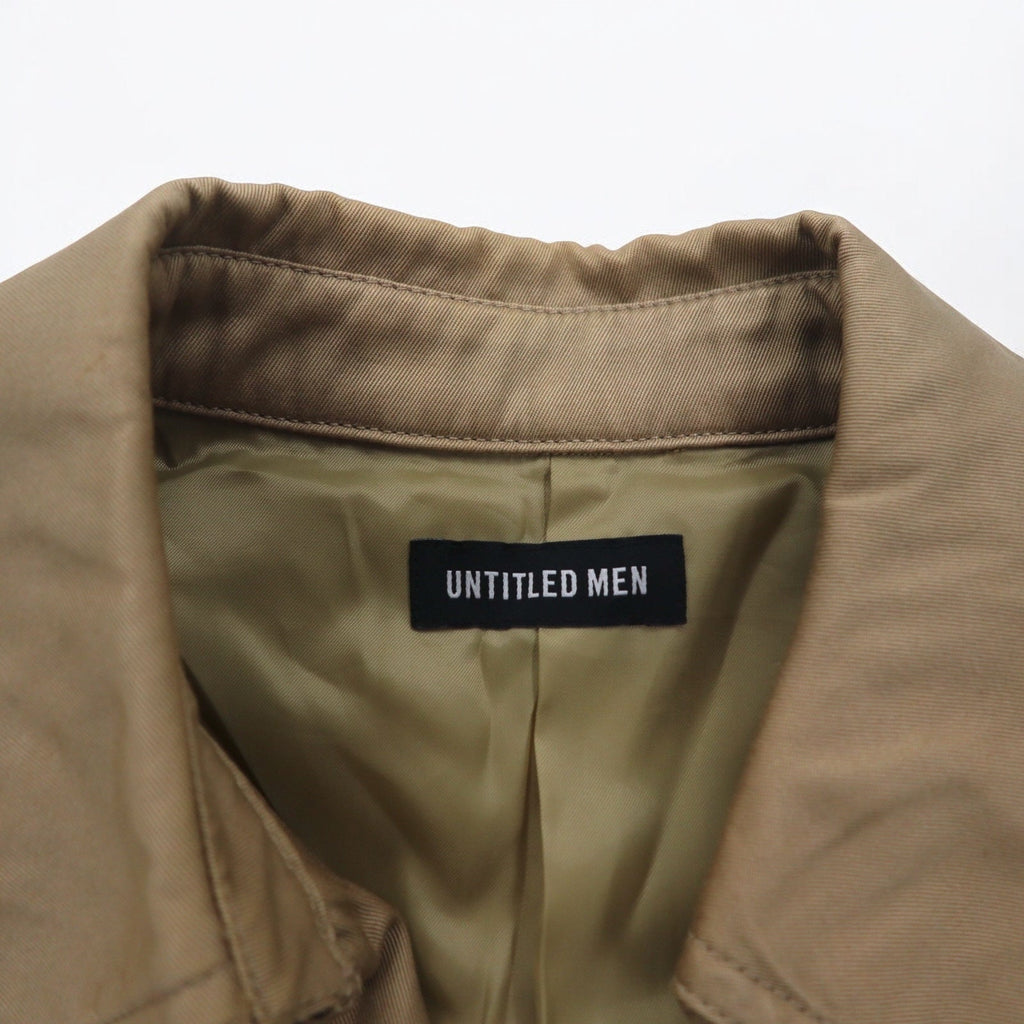 UNTITLED MEN ダブルブレスト トレンチコート L ベージュ コットン ウエストベルト付き
