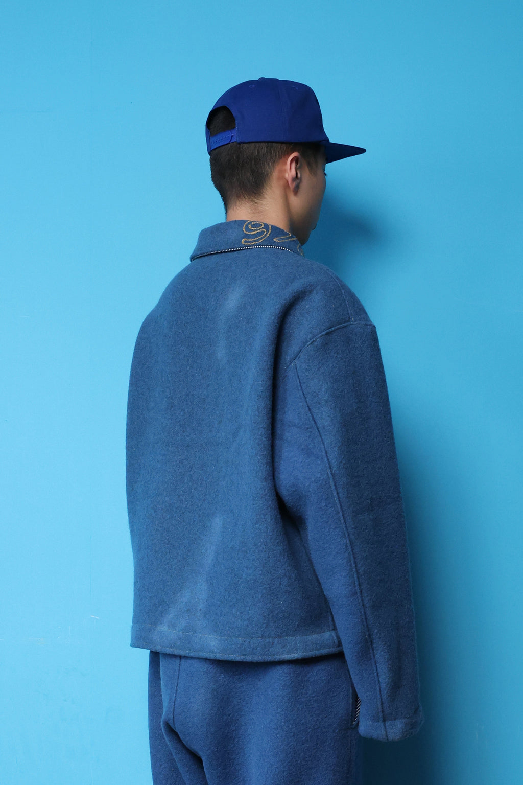 Giacca trucker in lana militare (blu)