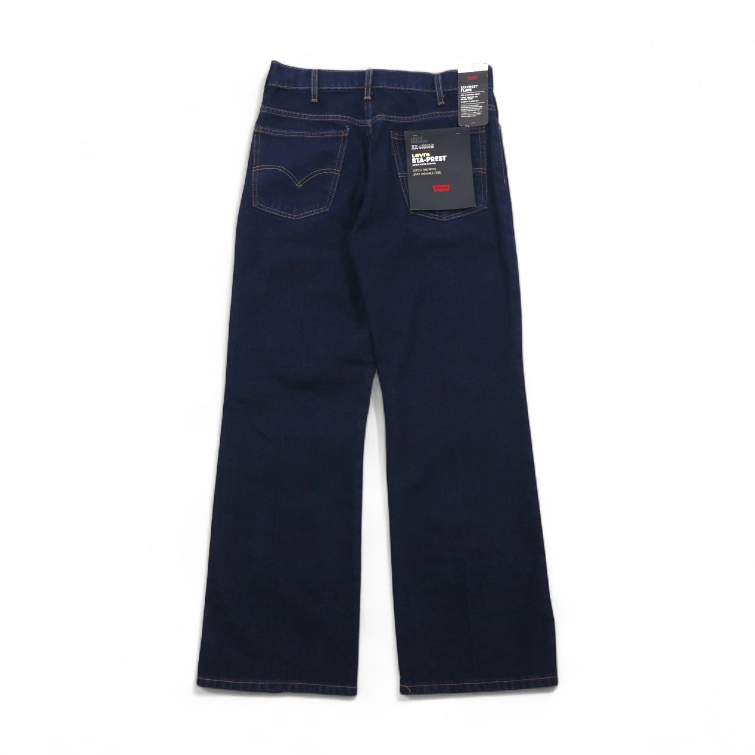Levi's PREMIUM STA-PREST Pantaloni Jeans Svasati M Blu Scuro A35520008 Made in Turchia Nuovo con etichette
