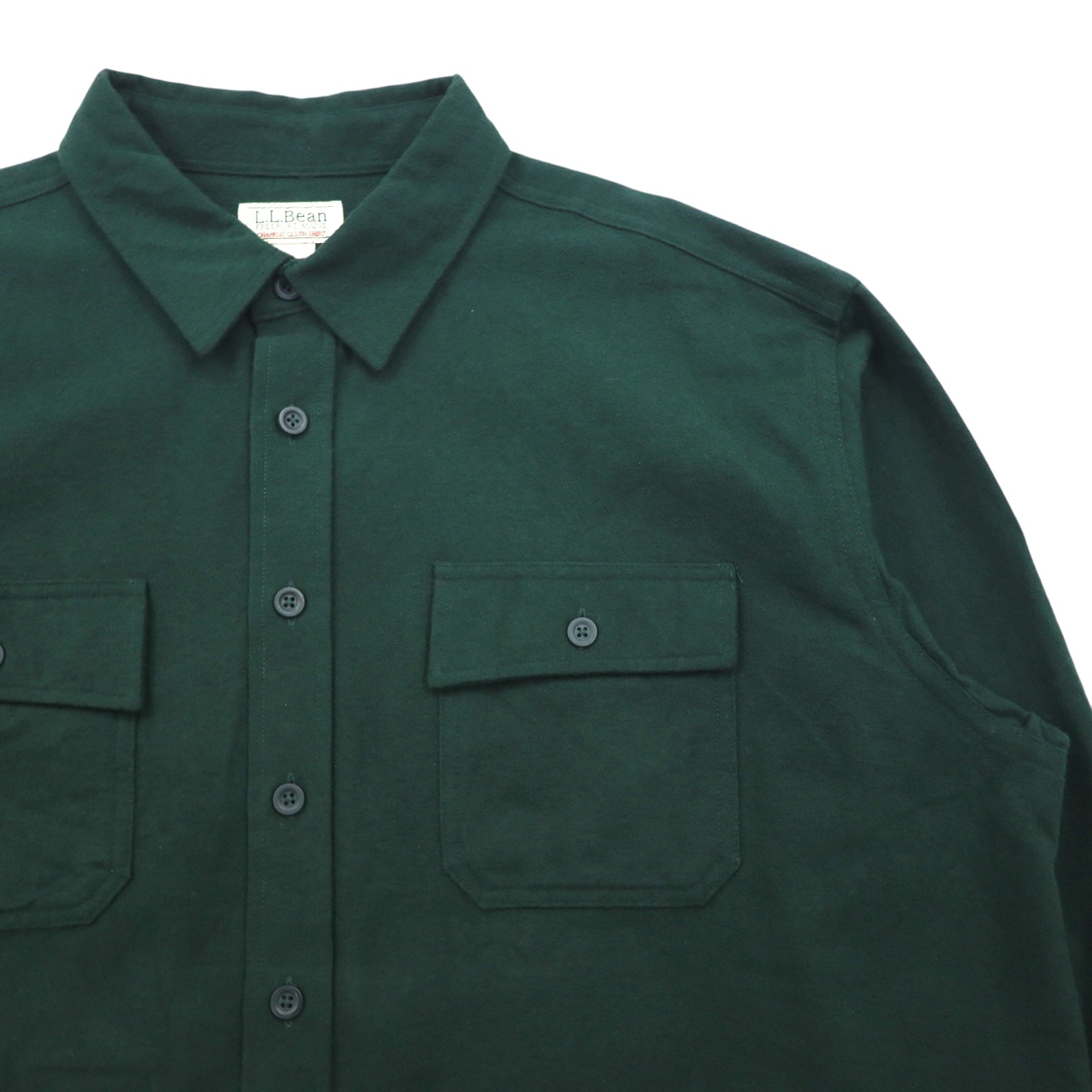 L.L.Bean シャミークロスシャツ フランネルシャツ 2XL カーキ コットン ダブルポケット 187923