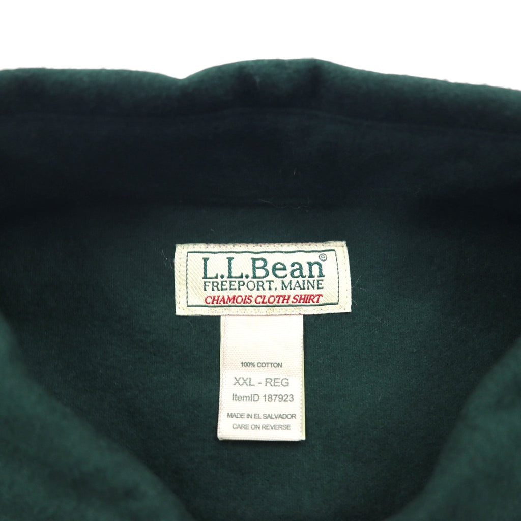 L.L.Bean シャミークロスシャツ フランネルシャツ 2XL カーキ コットン ダブルポケット 187923
