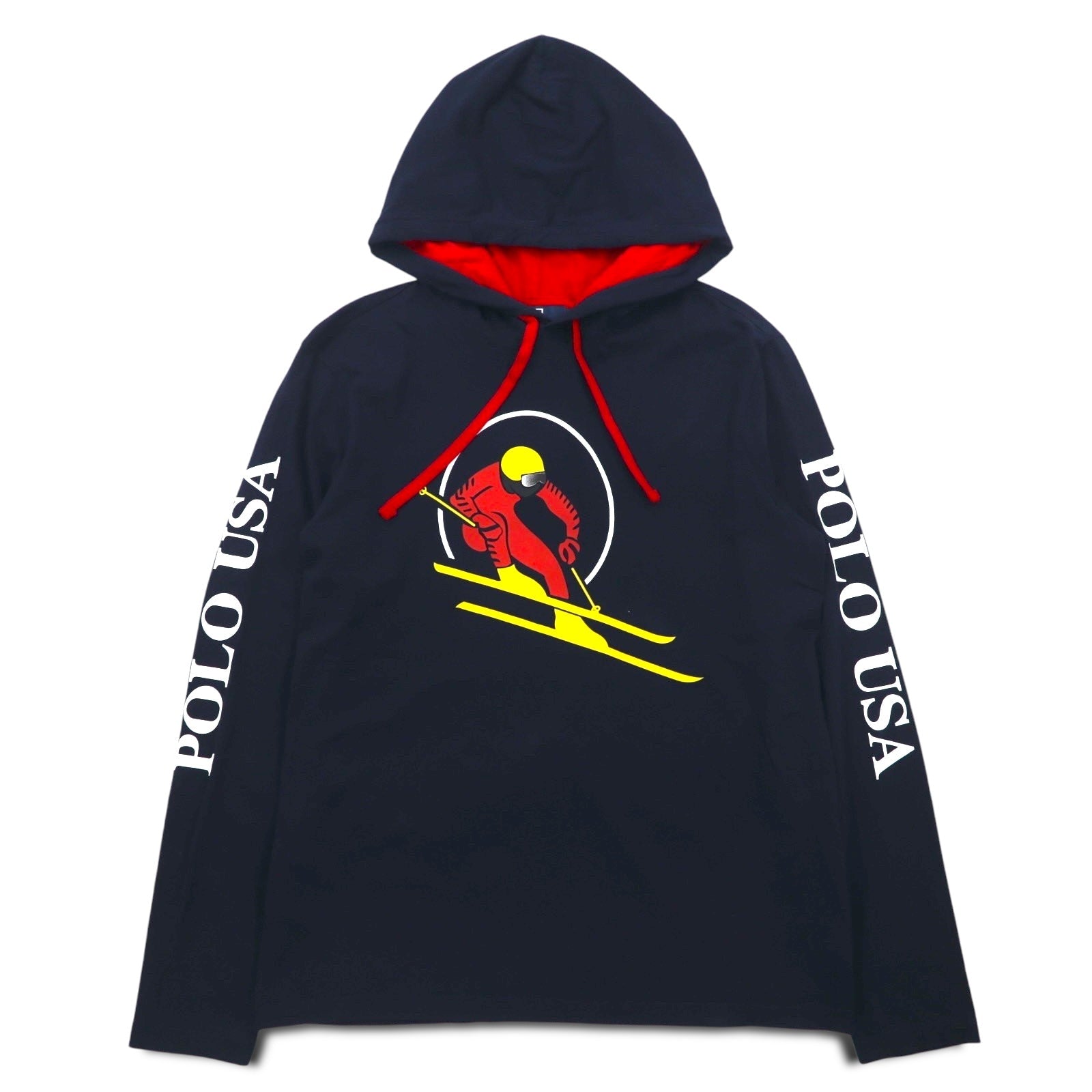 Polo by Ralph Lauren Maglia a maniche lunghe con cappuccio taglia S blu navy stampa sulle maniche POLO USA