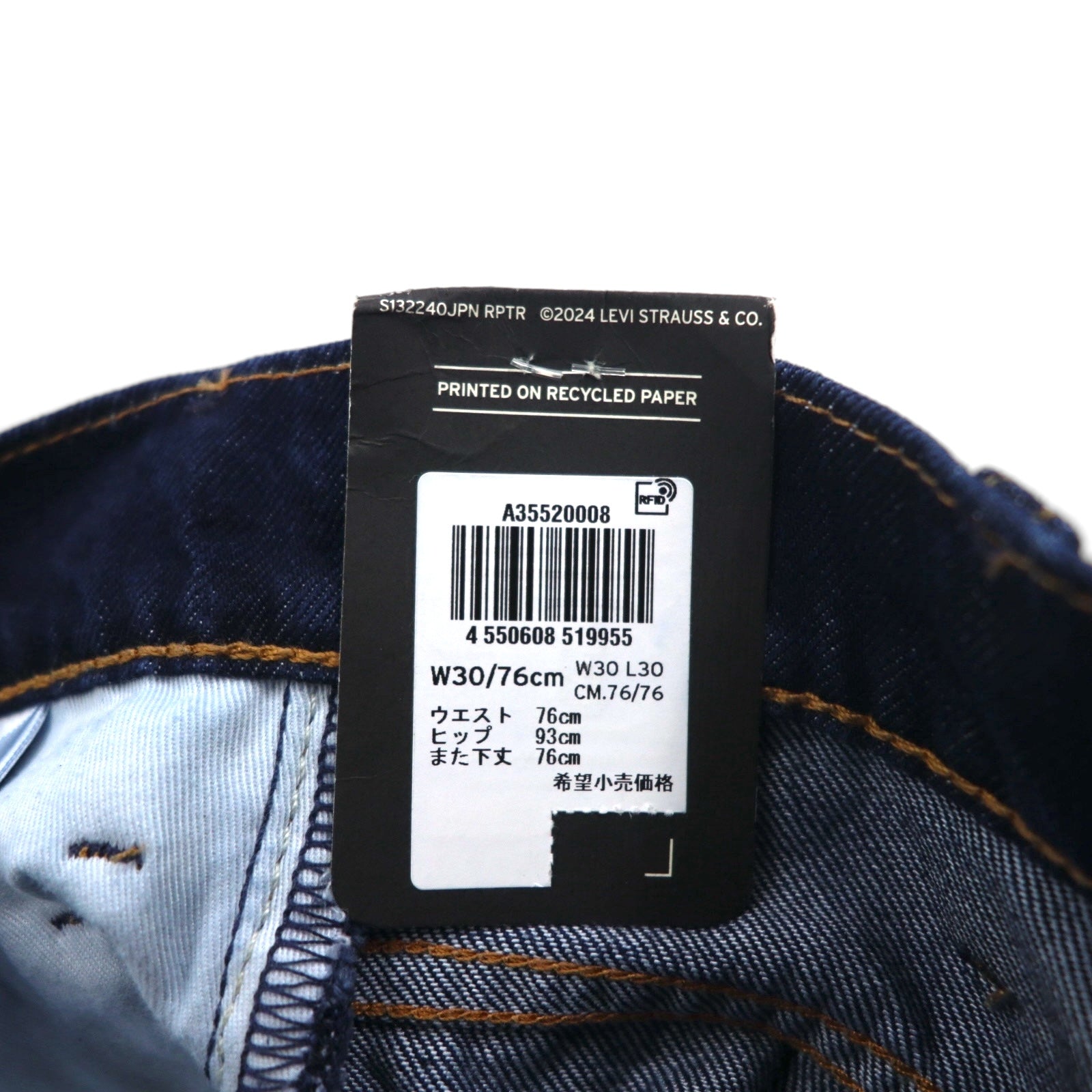 Levi's PREMIUM STA-PREST Pantaloni Jeans Svasati M Blu Scuro A35520008 Made in Turchia Nuovo con etichette