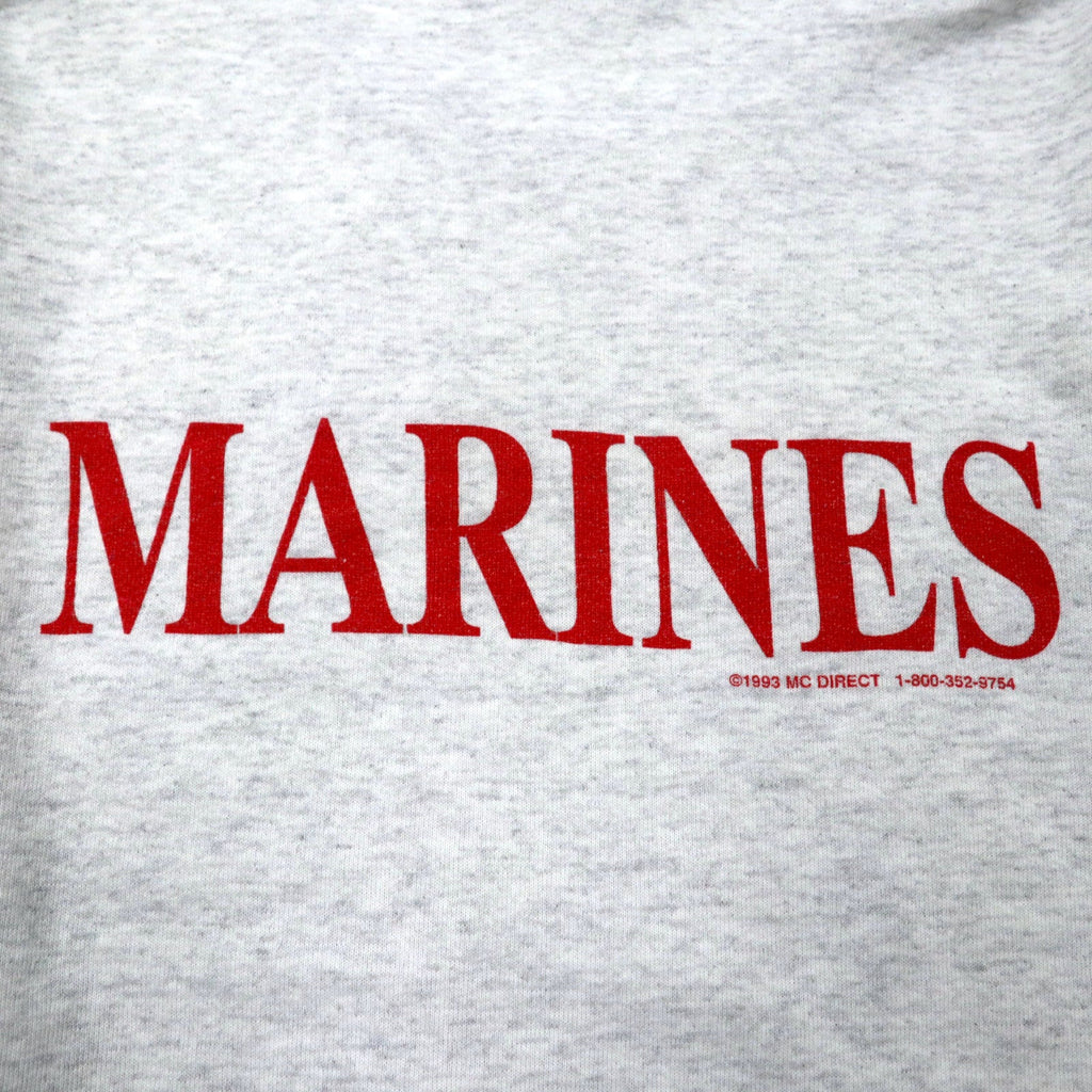 USA製 Lee 90年代 US MARINE CORPS プリントスウェット XL グレー コットン ミリタリー アメリカ海兵隊