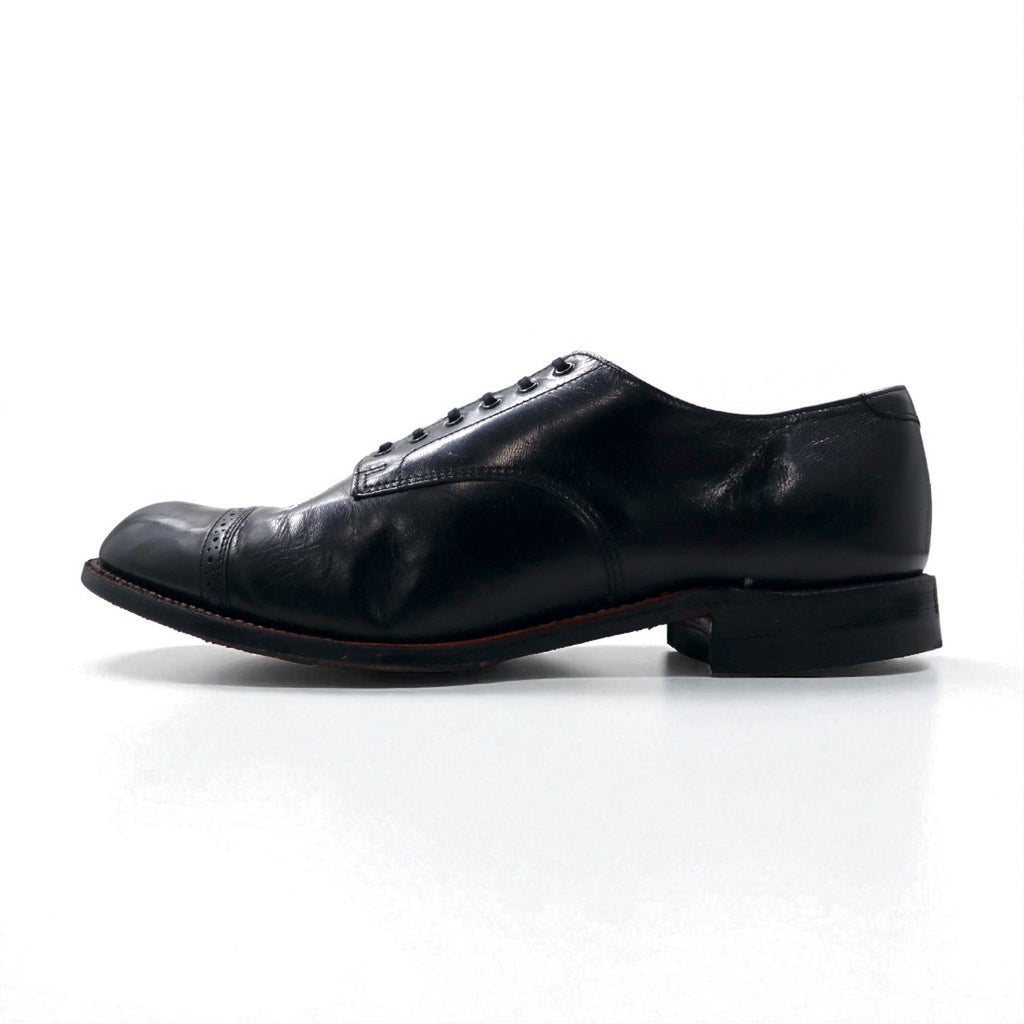 STACY ADAMS Anni '80 Made in USA MADISON Scarpe eleganti traforate con punta a cappuccio 27,5 cm Pelle nera Capretto 453044