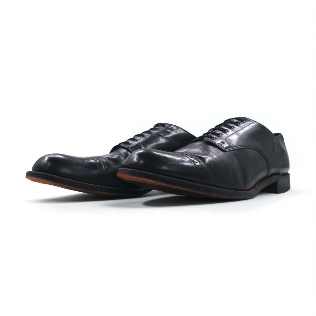 STACY ADAMS Anni '80 Made in USA MADISON Scarpe eleganti traforate con punta a cappuccio 27,5 cm Pelle nera Capretto 453044