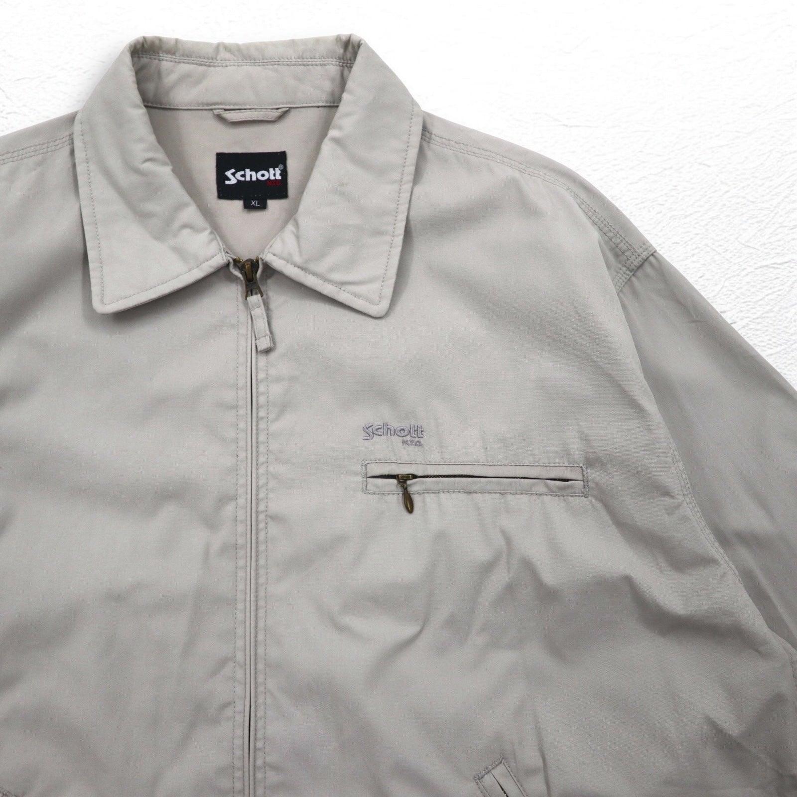 Schott N.Y.C. Harrington Work Jacket XL Beige Polyester Cotton