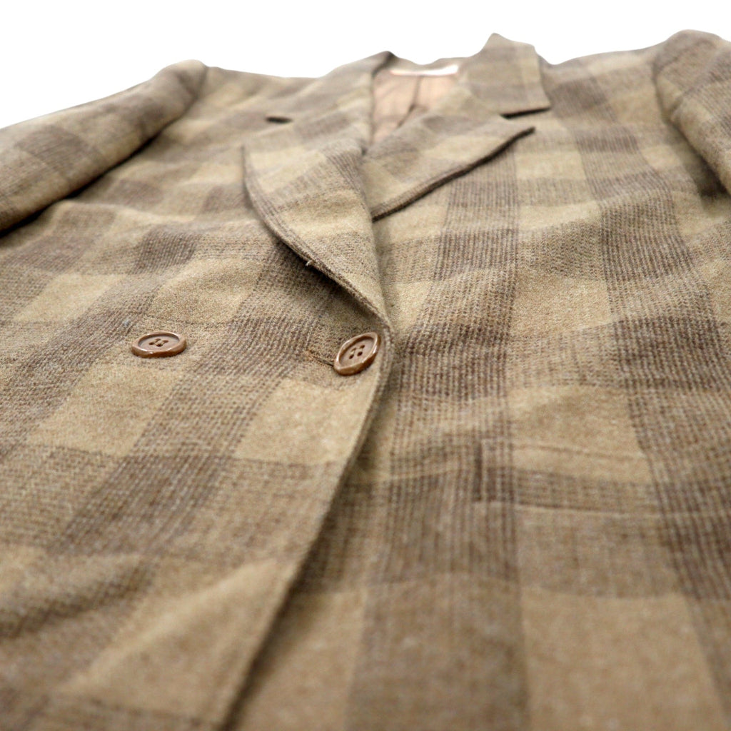 PENDLETON Made in USA Anni '70 Tweed Doppio Petto Giacca XL Beige Quadri Lana Etichetta Bianca