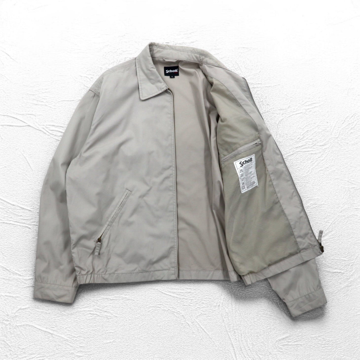 Schott N.Y.C. Harrington Work Jacket XL Beige Polyester Cotton