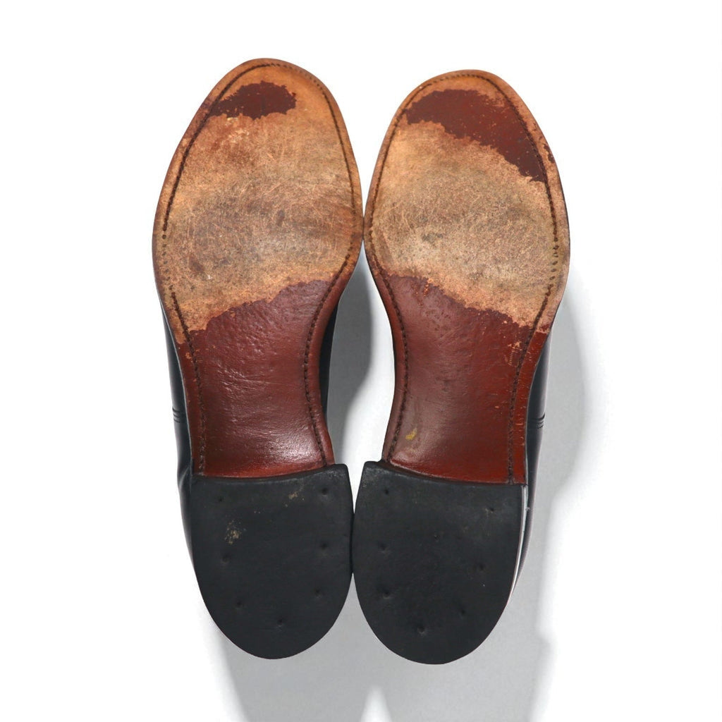 STACY ADAMS Anni '80 Made in USA MADISON Scarpe eleganti traforate con punta a cappuccio 27,5 cm Pelle nera Capretto 453044