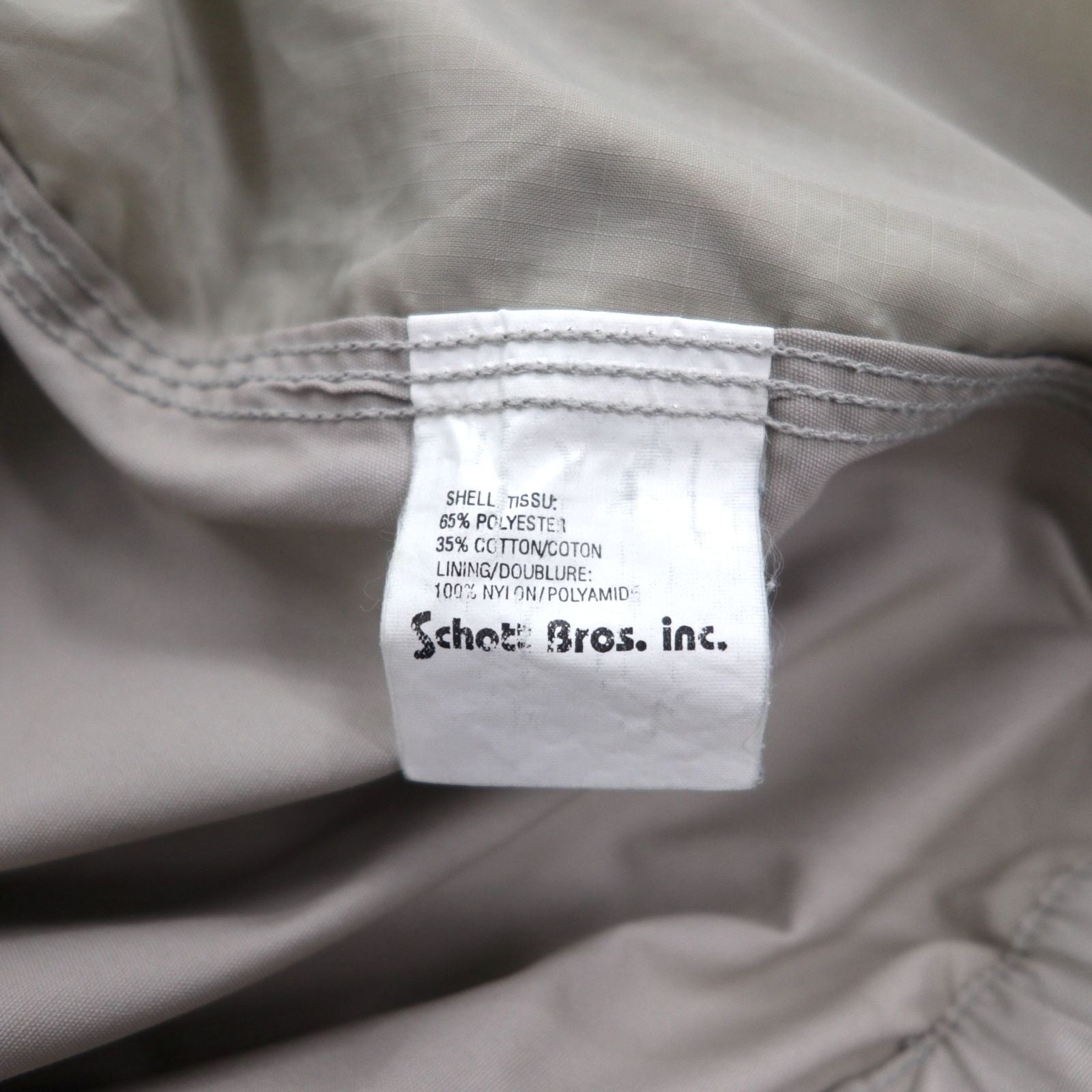 Schott N.Y.C. Harrington Work Jacket XL Beige Polyester Cotton