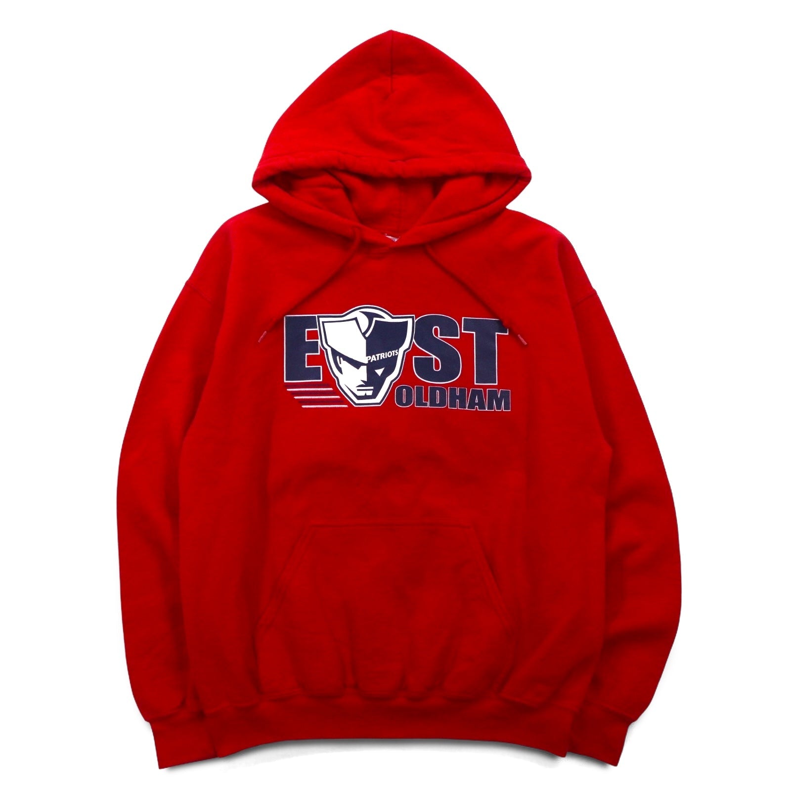 GILDAN Felpa con cappuccio M Rossa Cotone felpato EAST PATRIOTS OLDHAM