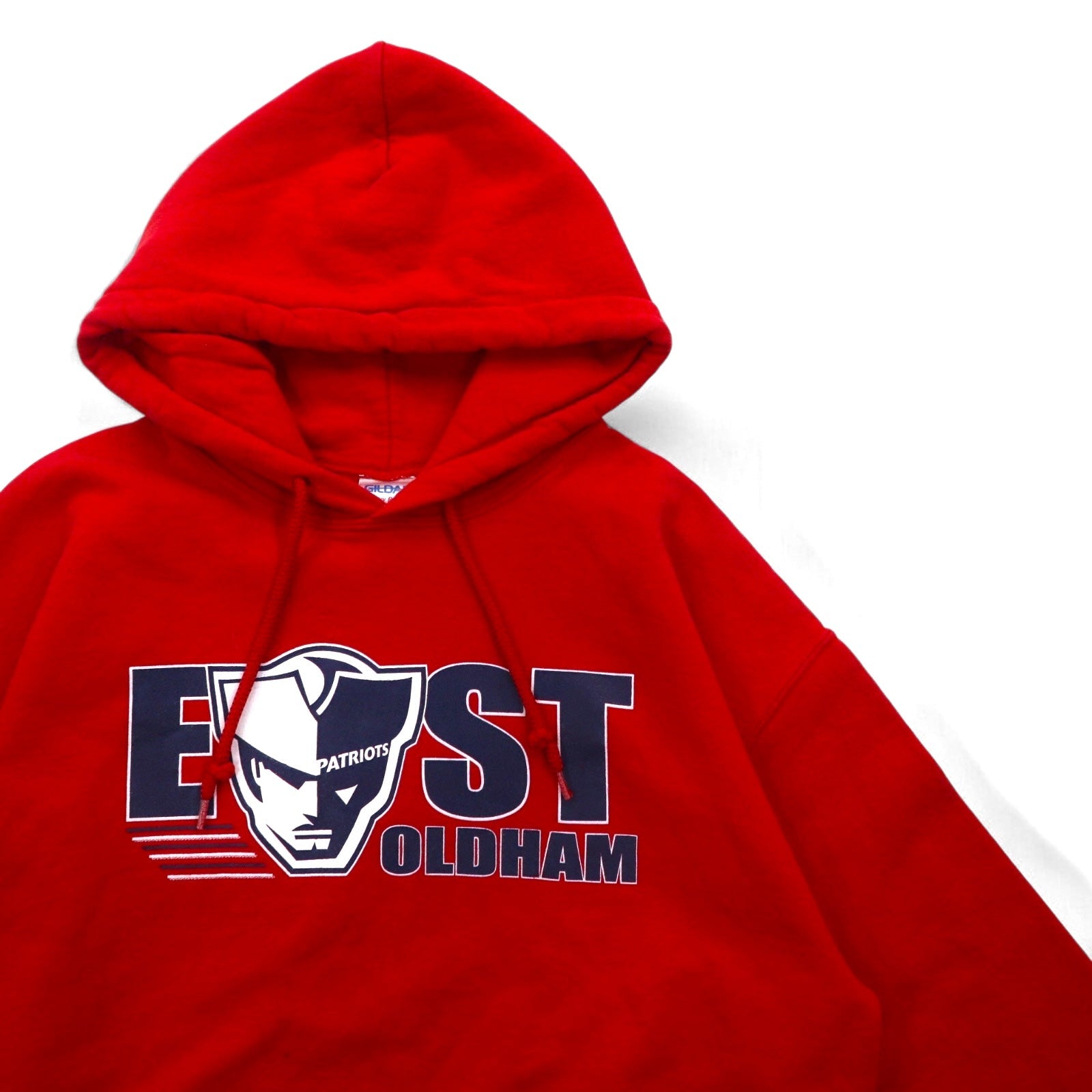 GILDAN Felpa con cappuccio M Rossa Cotone felpato EAST PATRIOTS OLDHAM