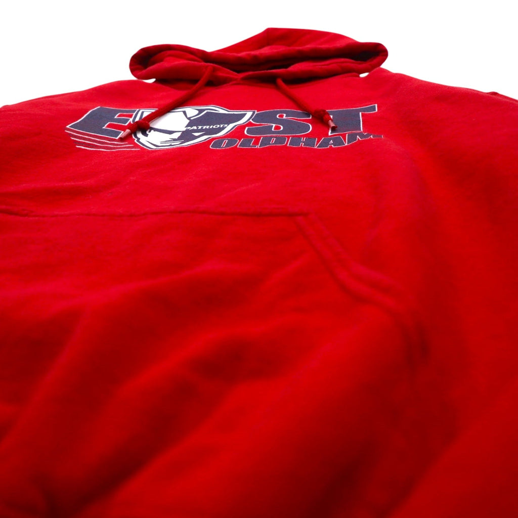 GILDAN Felpa con cappuccio M Rossa Cotone felpato EAST PATRIOTS OLDHAM
