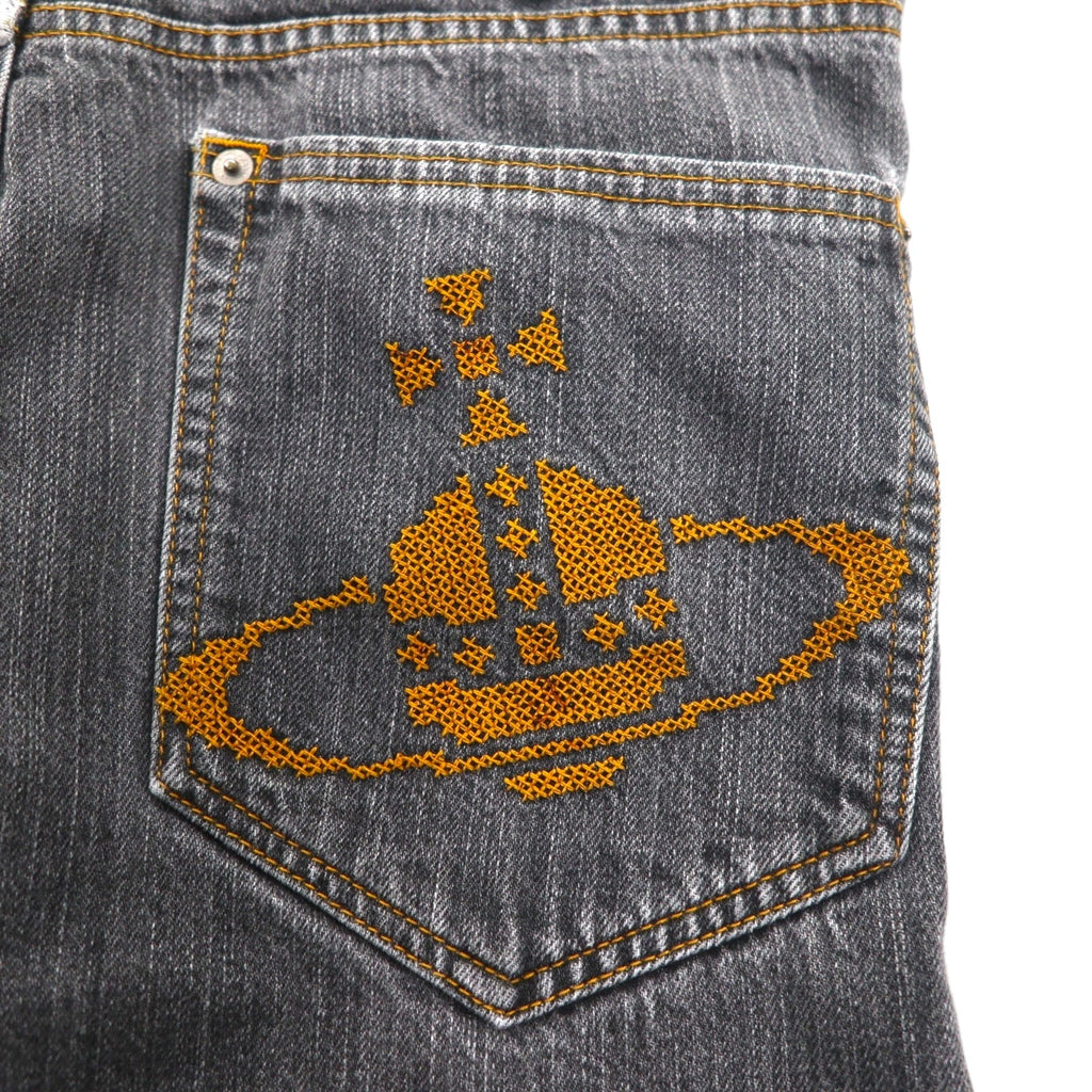 VIVIENNE WESTWOOD MAN Jeans in denim ricamato con orb M Grigio Cotone Fatto in Giappone