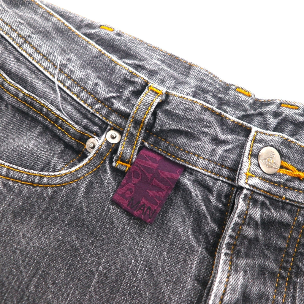 VIVIENNE WESTWOOD MAN Jeans in denim ricamato con orb M Grigio Cotone Fatto in Giappone