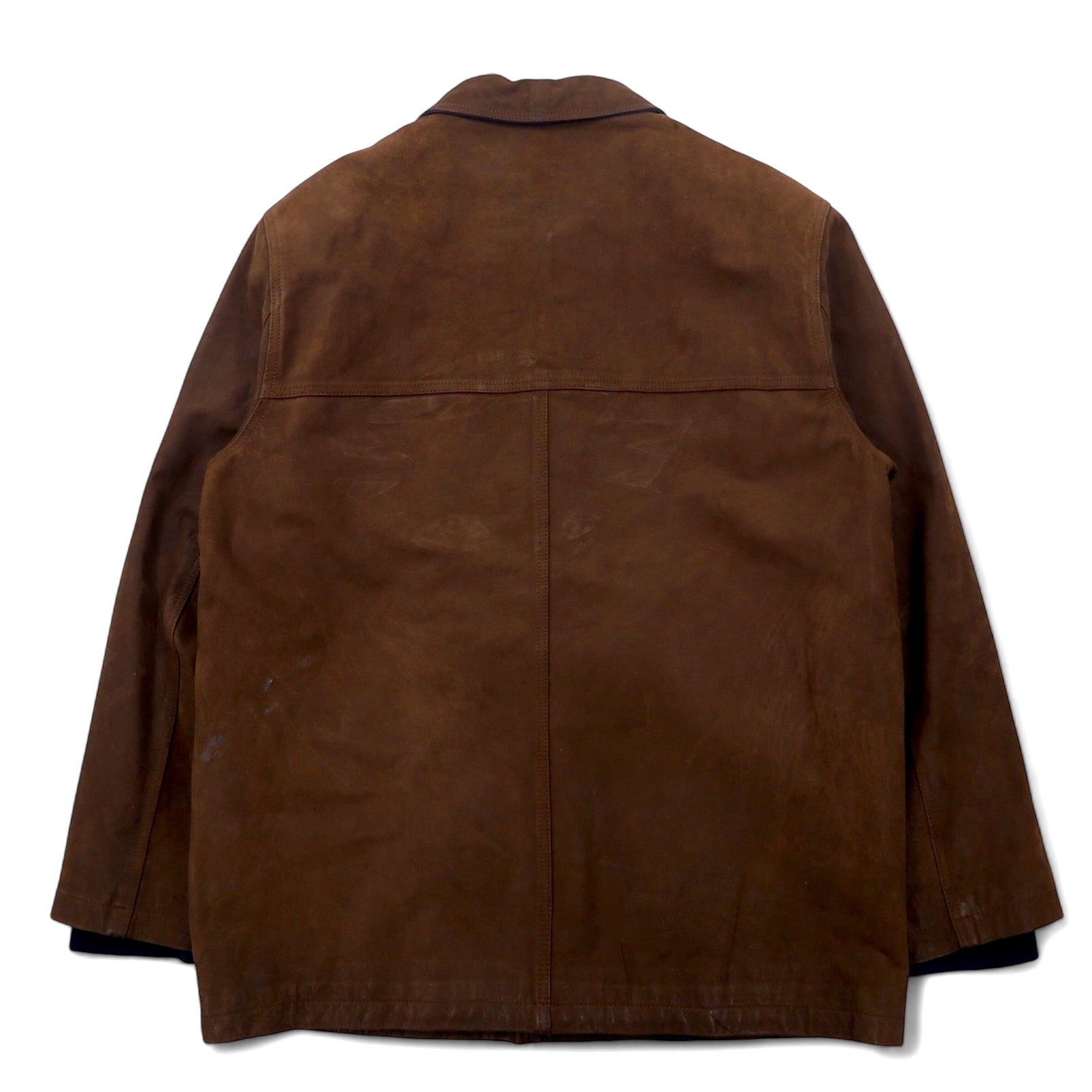 Columbia Anni '90 Giacca in pelle Car Coat L Marrone Fodera a quadri Prodotto in Pakistan