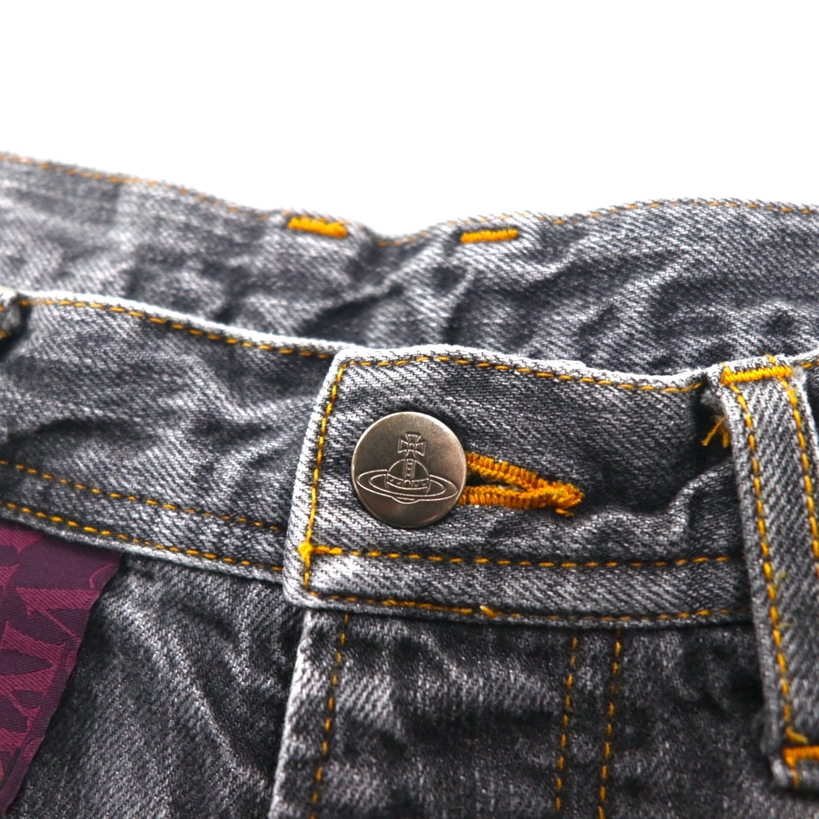 VIVIENNE WESTWOOD MAN Jeans in denim ricamato con orb M Grigio Cotone Fatto in Giappone