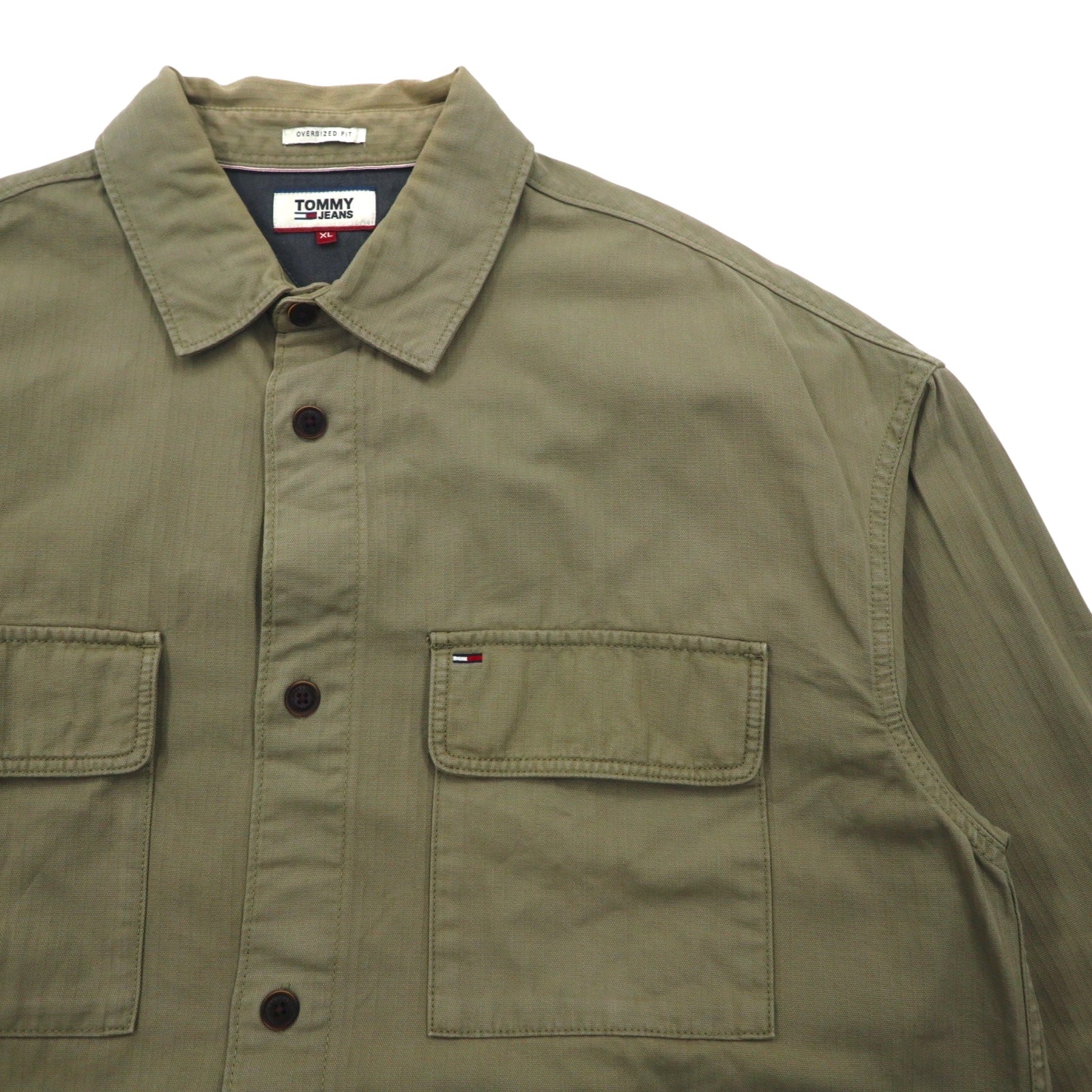 TOMMY JEANS Camicia da lavoro oversize XL Cachi Cotone OVERSIZED FIT DM0DM4203
