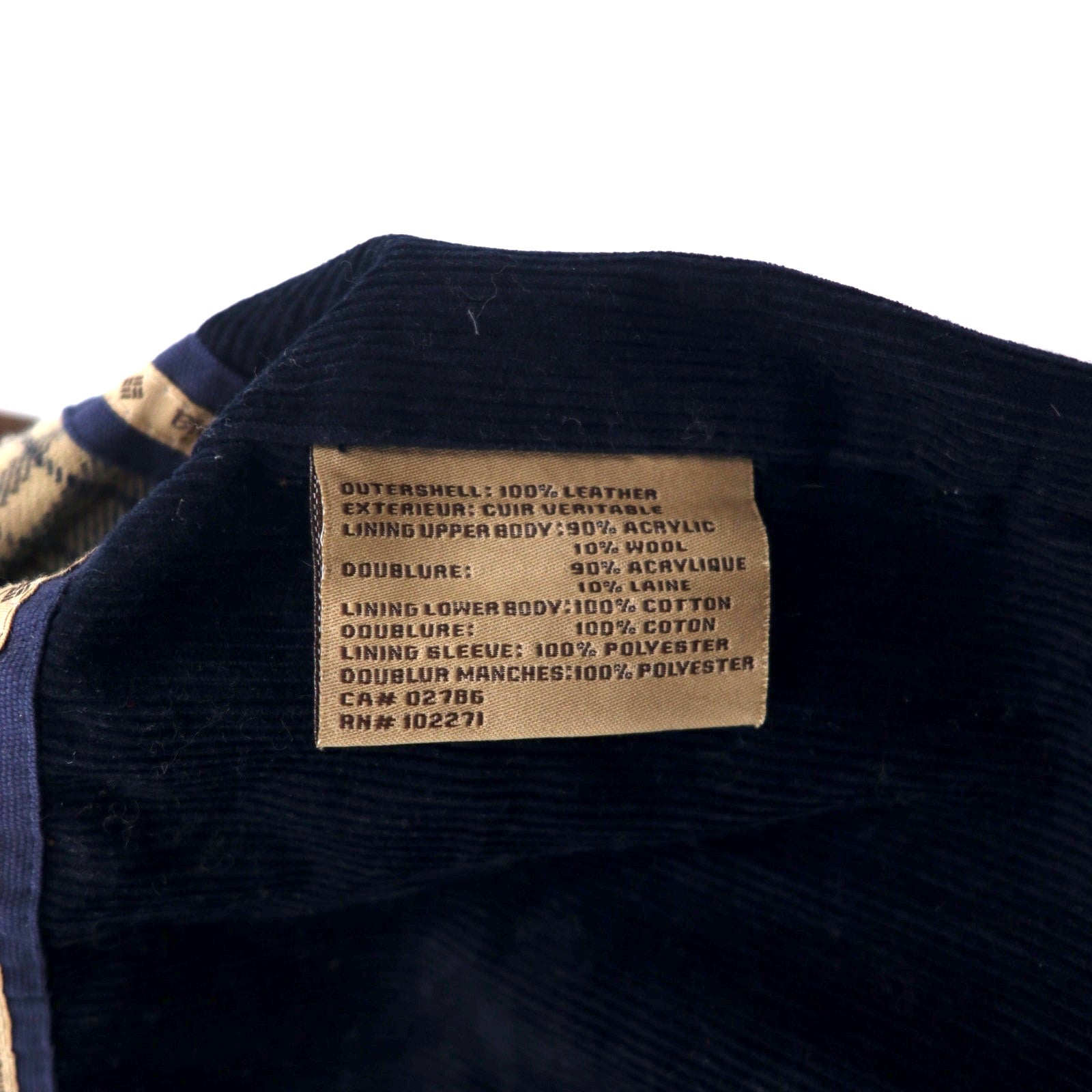 Columbia Anni '90 Giacca in pelle Car Coat L Marrone Fodera a quadri Prodotto in Pakistan