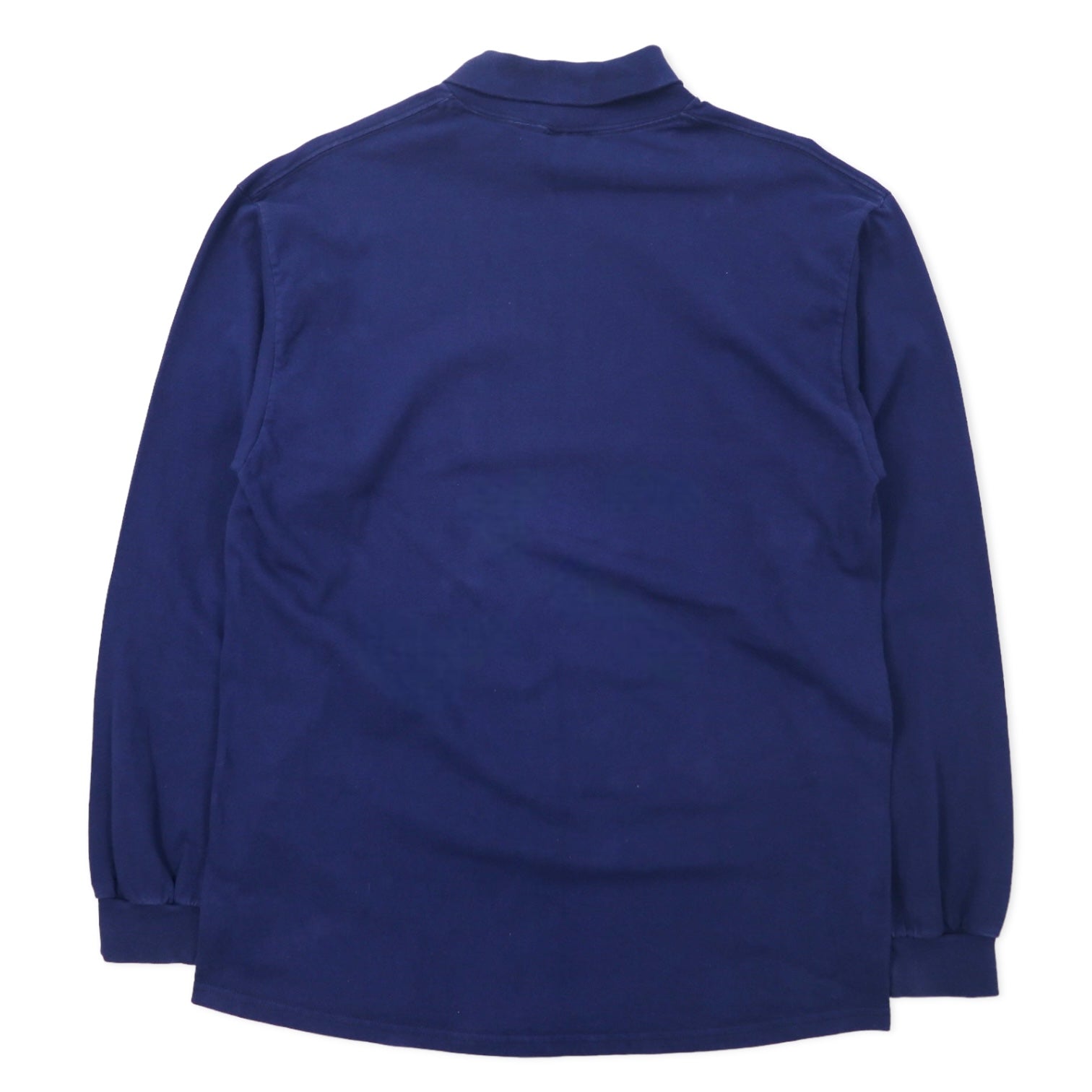 NIKE USA 90s maglietta a collo alto a maniche lunghe L blu navy cotone ricamo logo Swoosh etichetta argento taglia grande