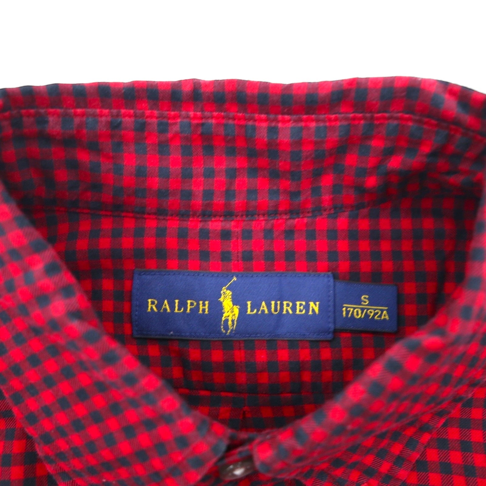 Ralph Lauren ボタンダウン シャツ S レッド ギンガムチェック スモールポニー刺繡