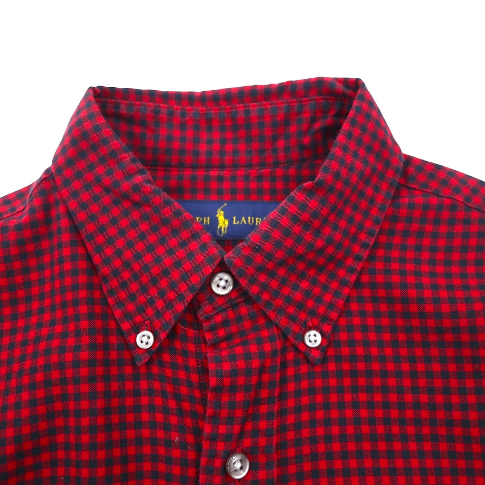Ralph Lauren ボタンダウン シャツ S レッド ギンガムチェック スモールポニー刺繡