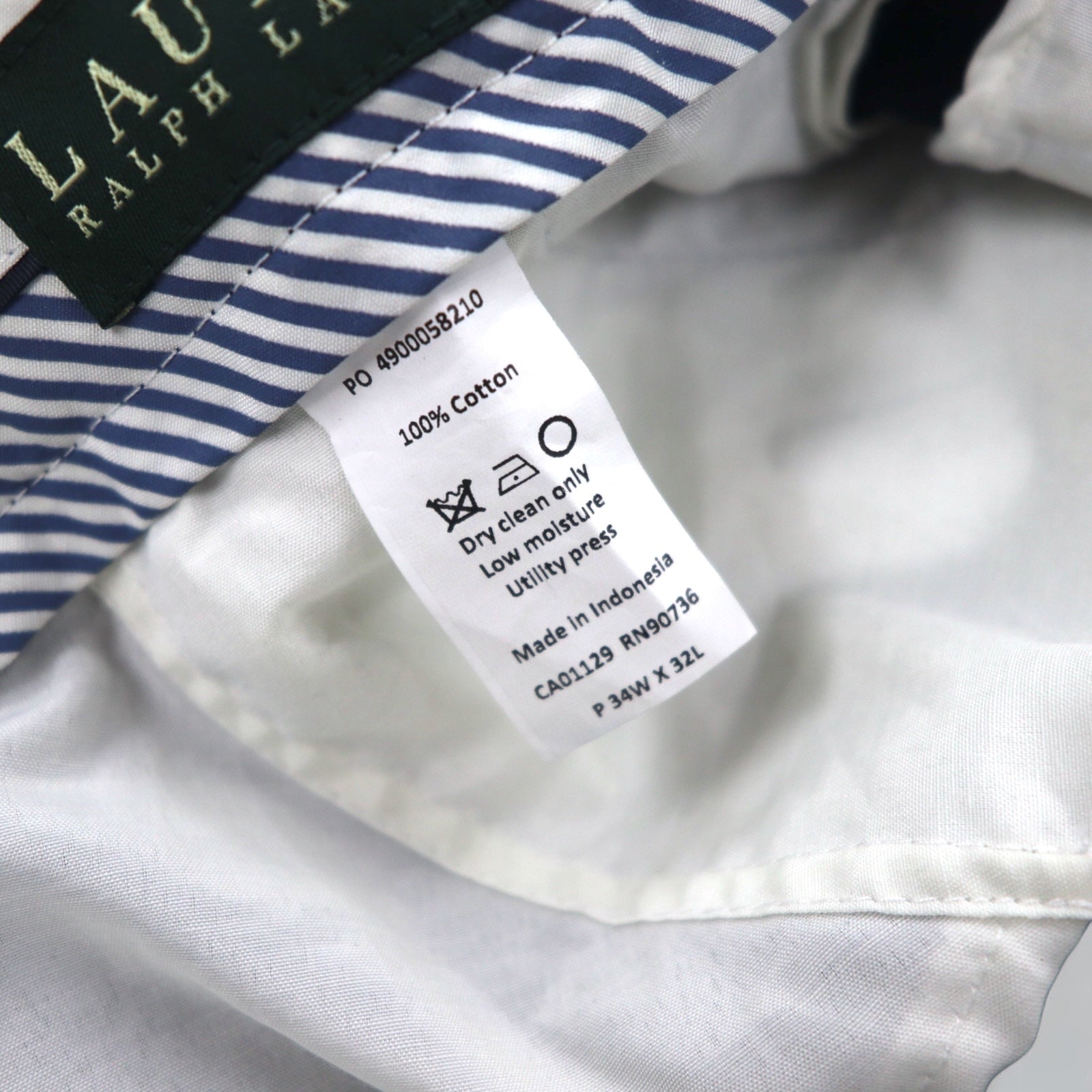 LAUREN RALPH LAUREN Pantaloni in velluto a coste, taglia M, blu navy, in cotone