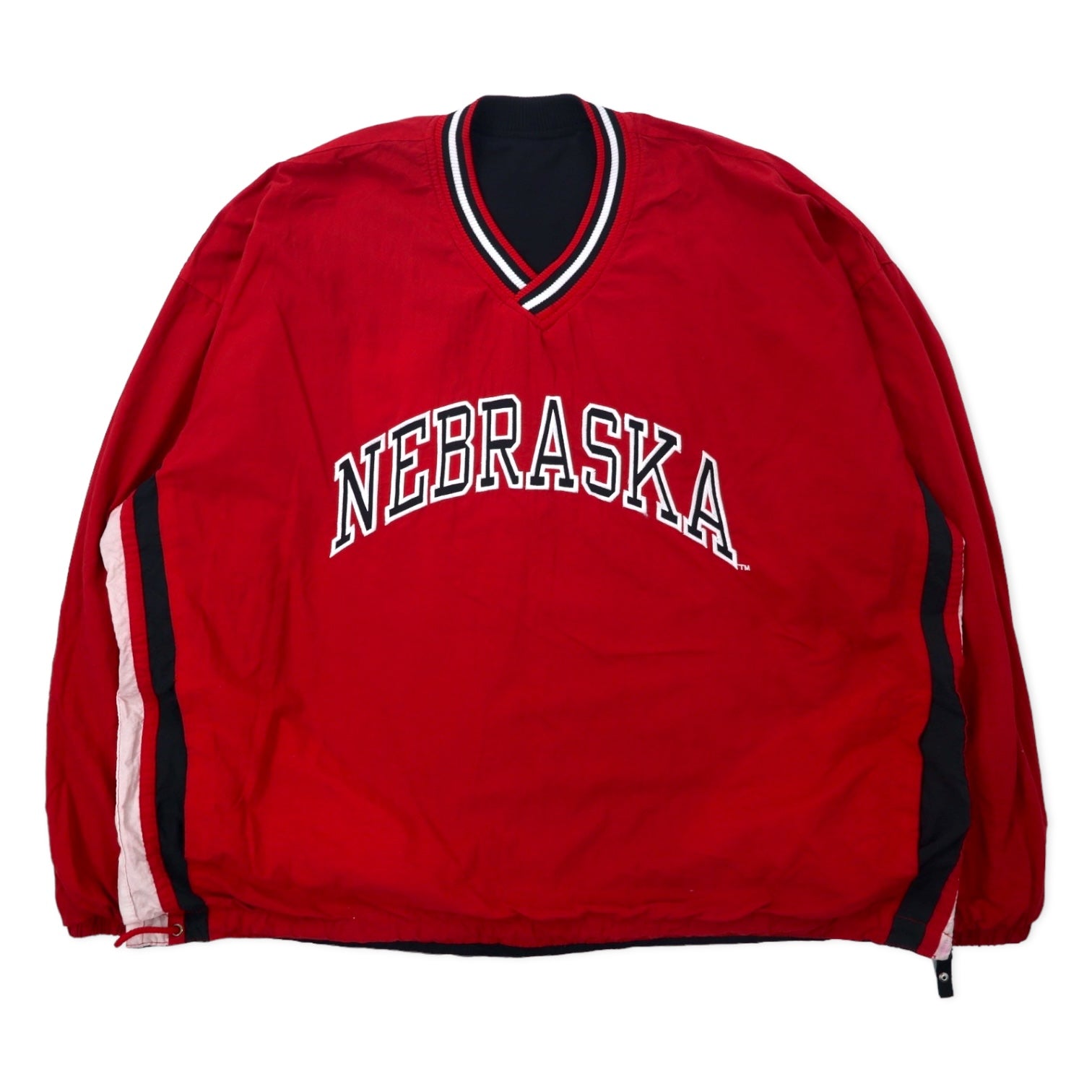 STARTER Anni '90 Giacca a vento reversibile in nylon, taglia XL, nera e rossa, college NEBRASKA HUSKERS