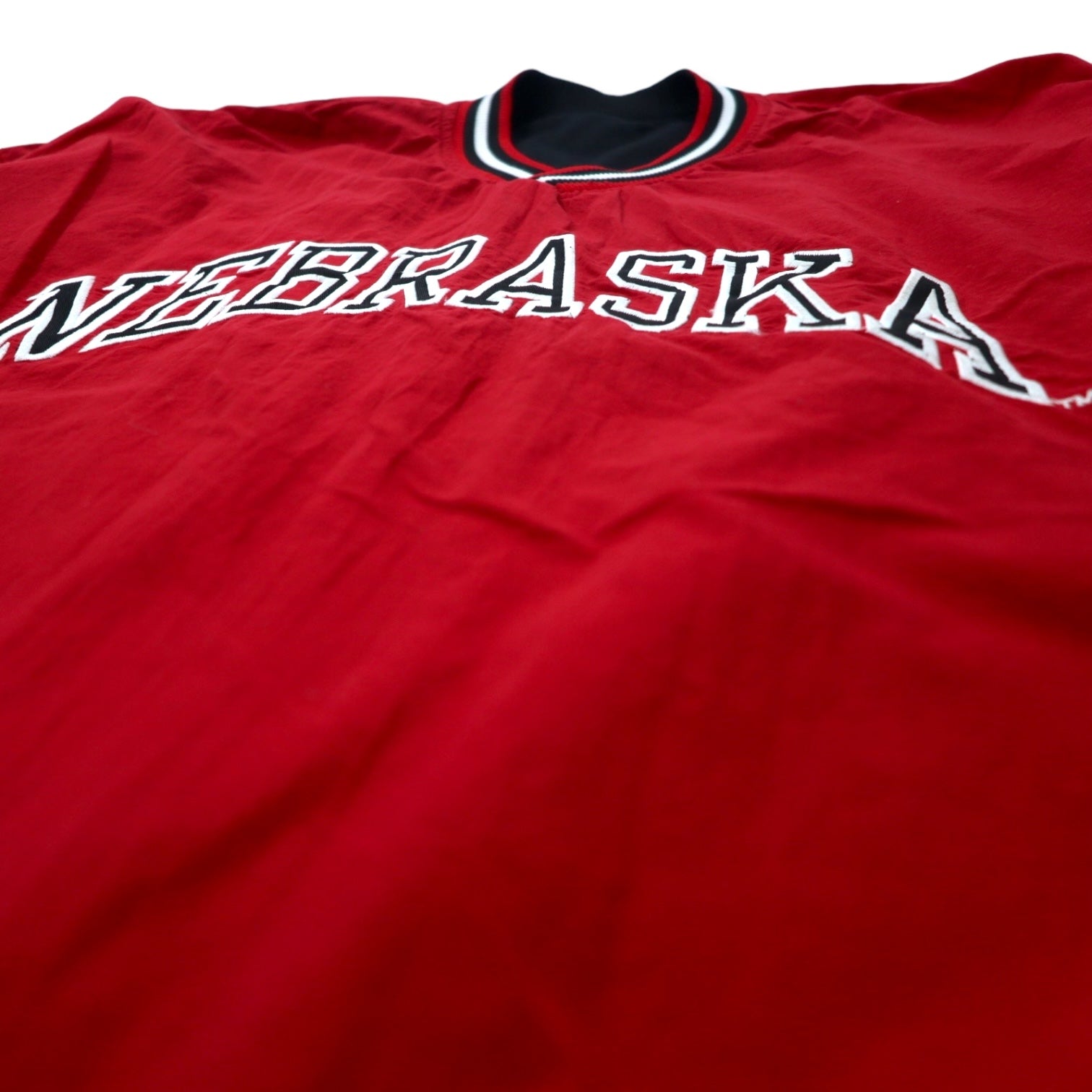STARTER Anni '90 Giacca a vento reversibile in nylon, taglia XL, nera e rossa, college NEBRASKA HUSKERS