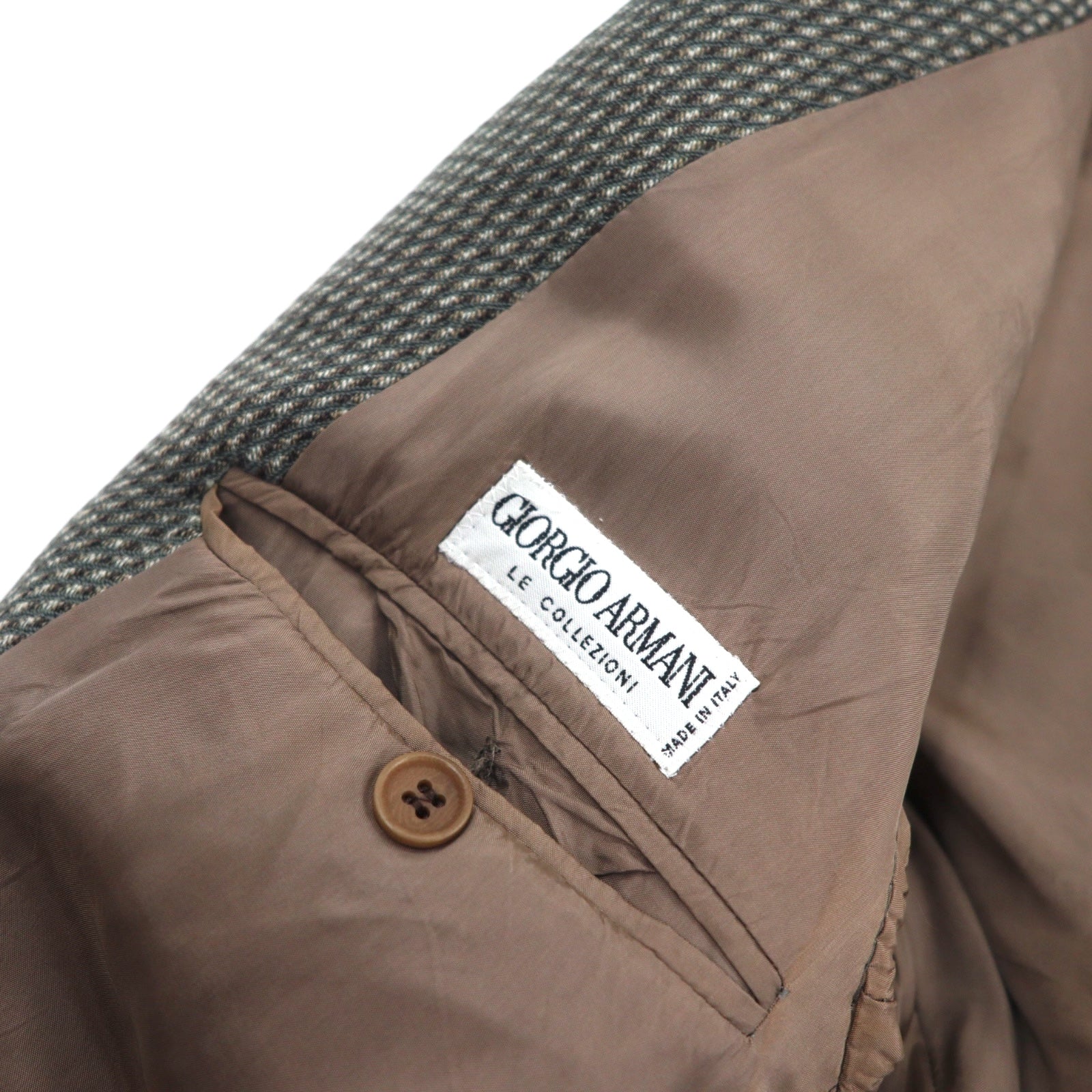 GIORGIO ARMANI LE COLLEZIONI Blazer a 2 bottoni sartoriale Made in Italy S Cachi Lana