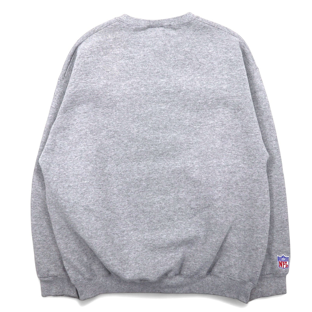 USA, anni '90, LOGO ATHLETIC NFL, ricamo, felpa pesante, L, grigio, cotone, Kansas City Chiefs