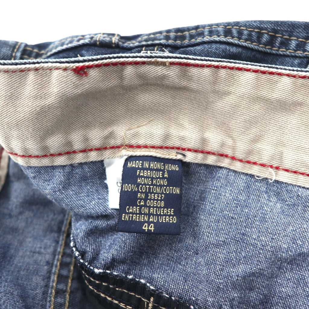 MARITHE + FRANCOIS GIRBAUD Pantaloni larghi in denim baggy XL Indigo Blu con design a vernice