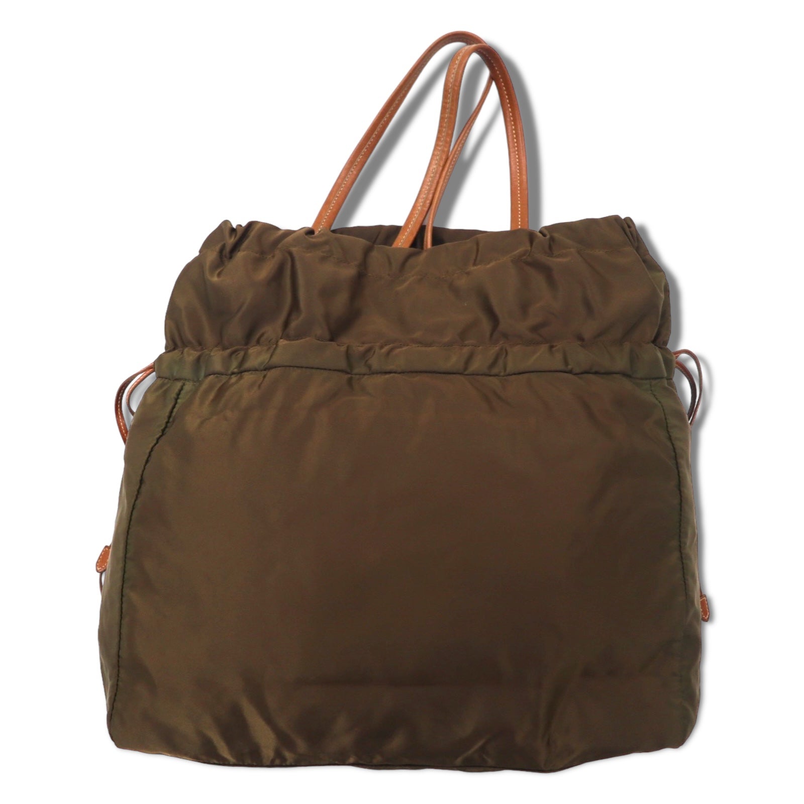 PRADA Borsa tote a secchiello in jacquard borsa a tracolla kaki nylon stampa logo