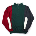 Christian Dior Anni '90 Felpa a mezza zip L Verde Color block Crazy pattern Poliestere Cotone