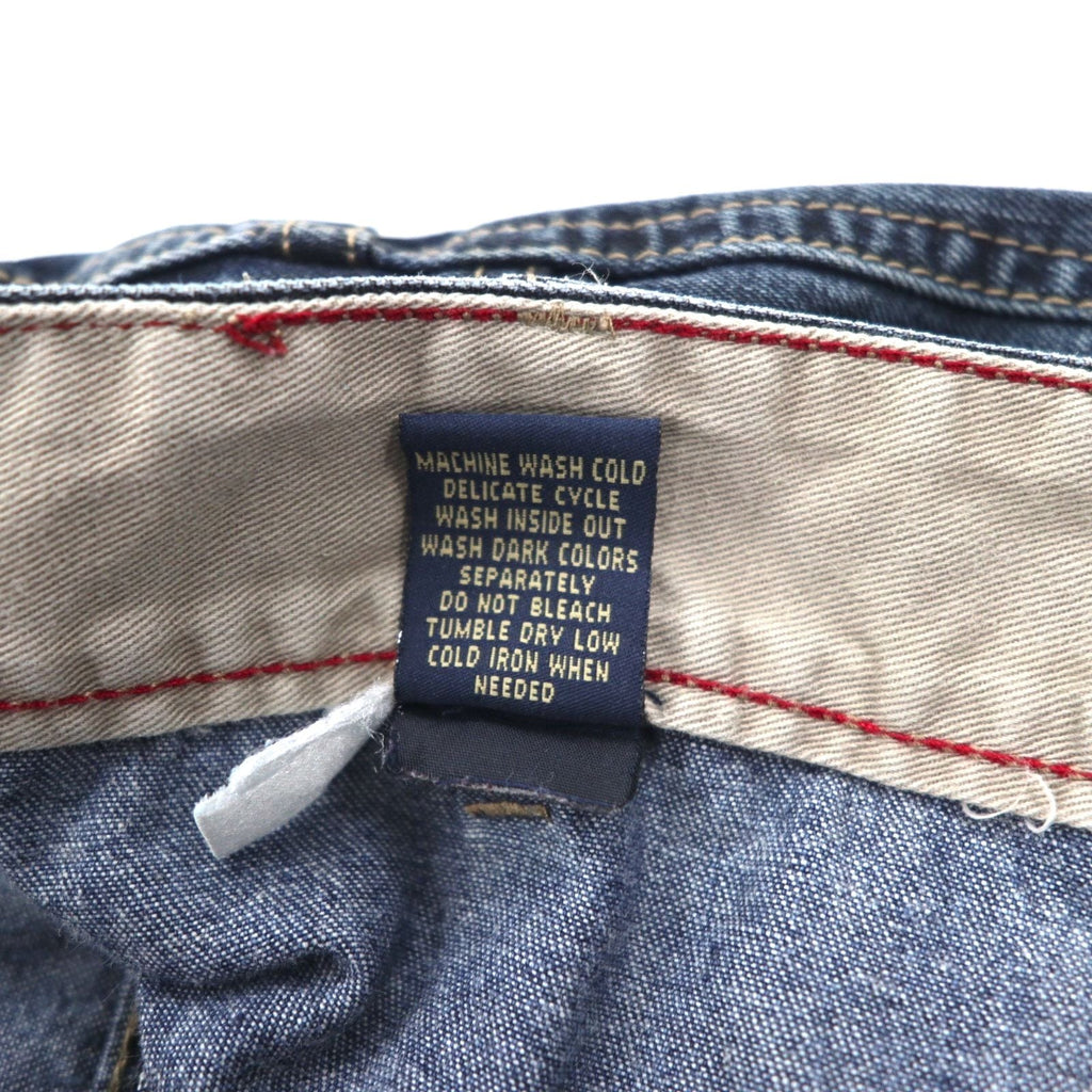 MARITHE + FRANCOIS GIRBAUD Pantaloni larghi in denim baggy XL Indigo Blu con design a vernice
