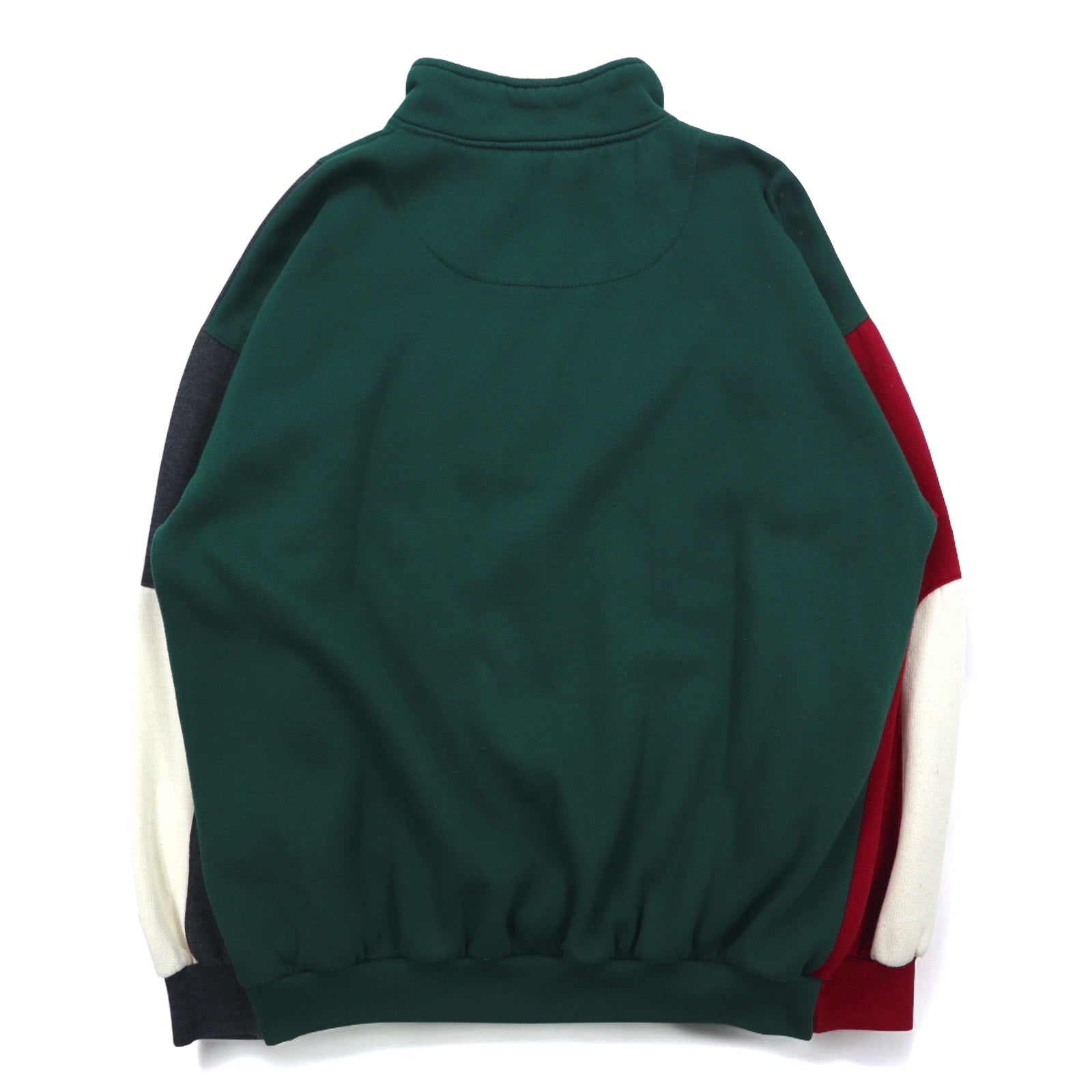 Christian Dior Anni '90 Felpa a mezza zip L Verde Color block Crazy pattern Poliestere Cotone