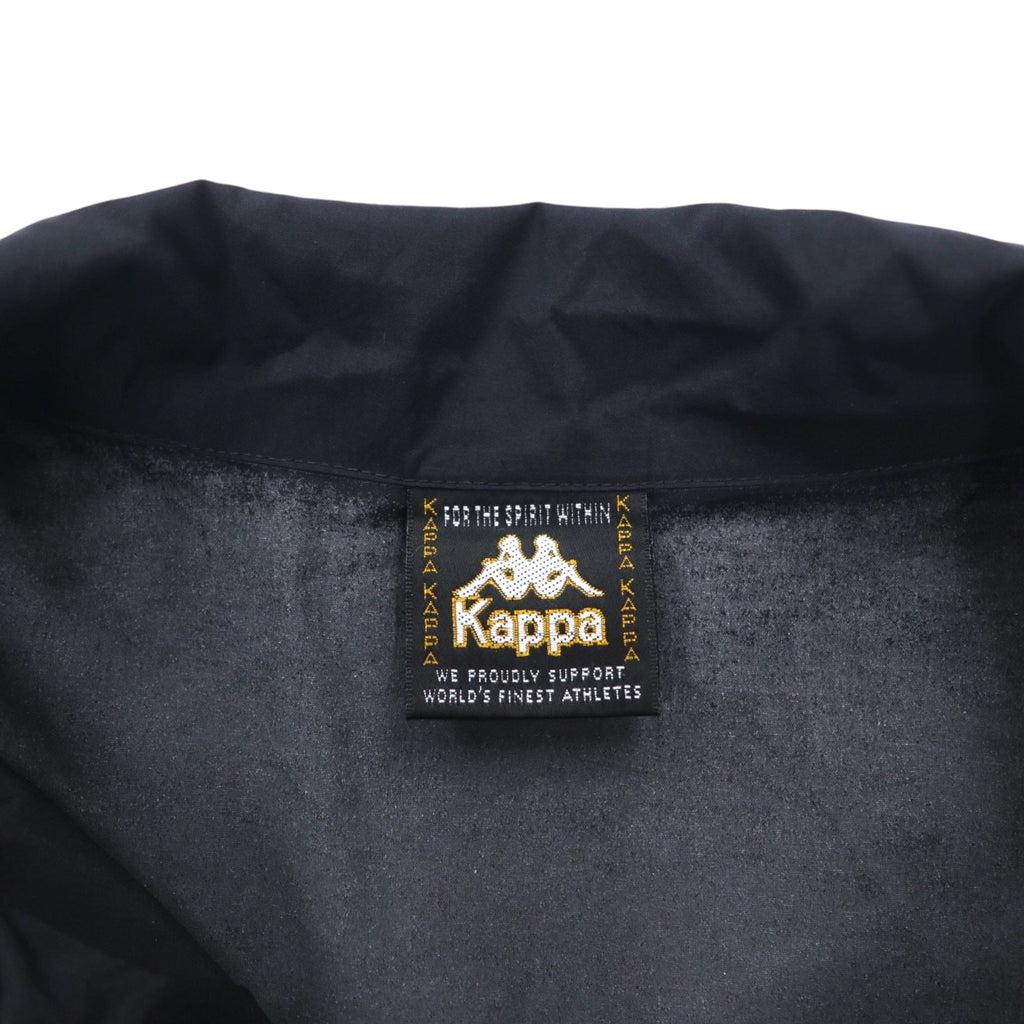 Kappa giacca in nylon anni '90, giacca da tuta, felpa, taglia L, nera, con nastro logo e strisce laterali