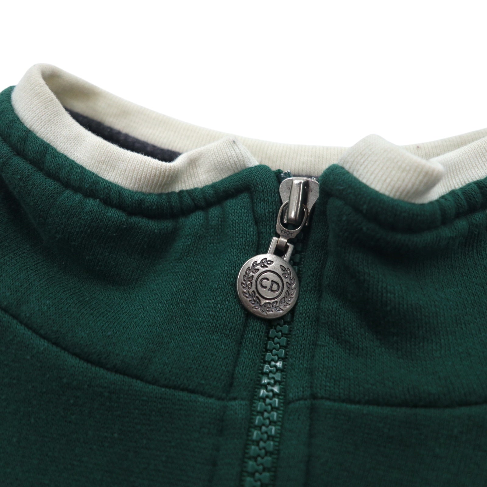 Christian Dior Anni '90 Felpa a mezza zip L Verde Color block Crazy pattern Poliestere Cotone