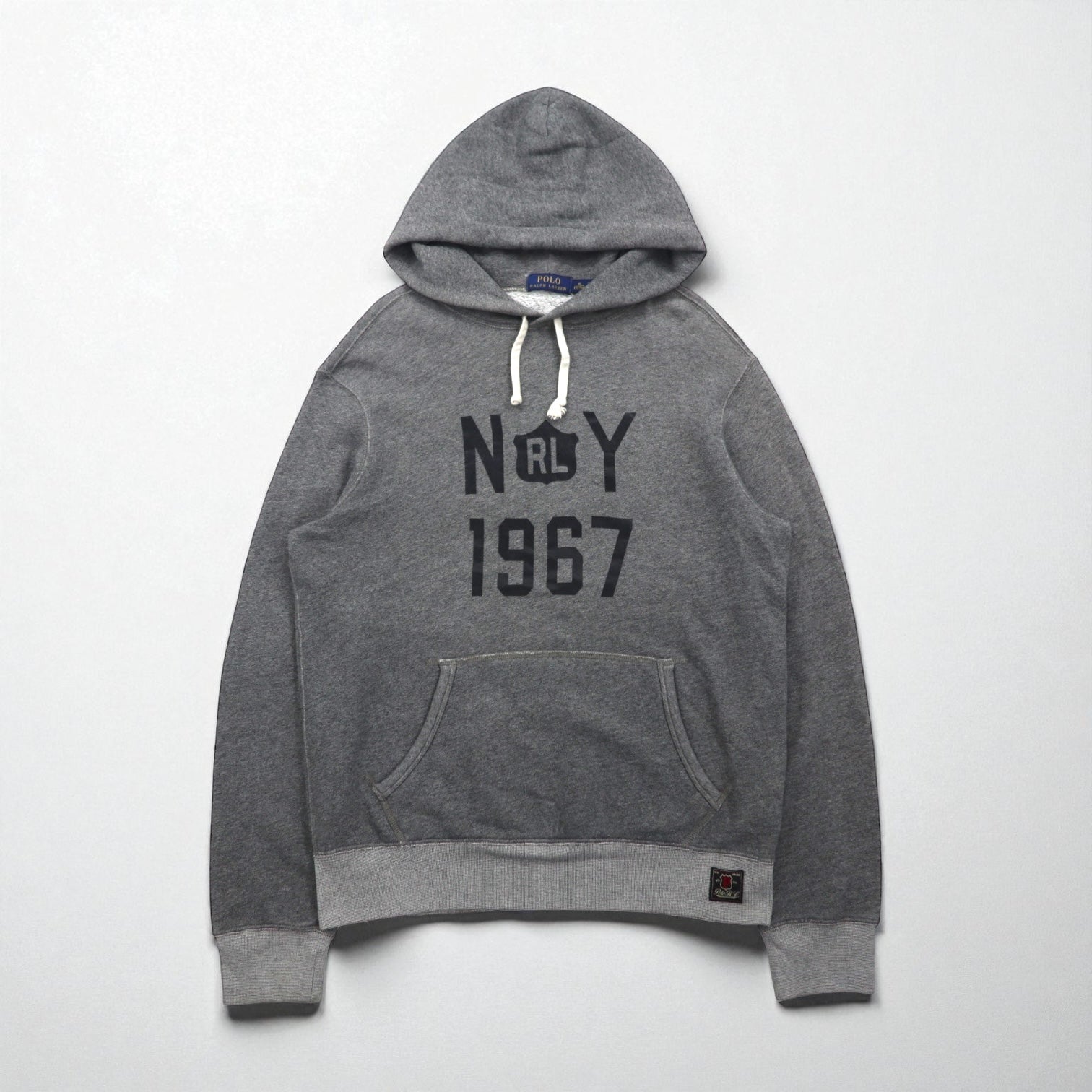 Polo Ralph Lauren プルオーバー パーカー M グレー NY 1967 プリント