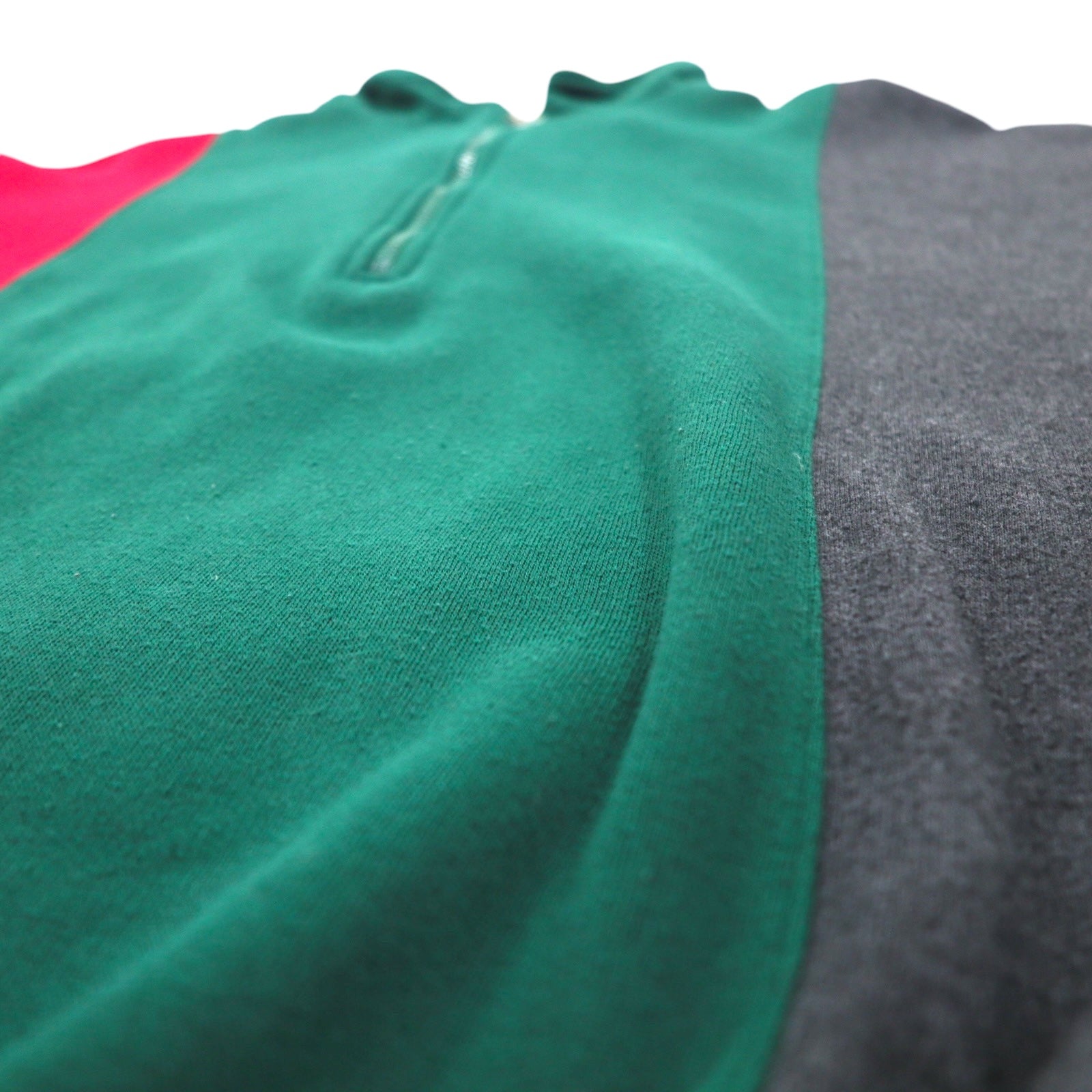 Christian Dior Anni '90 Felpa a mezza zip L Verde Color block Crazy pattern Poliestere Cotone